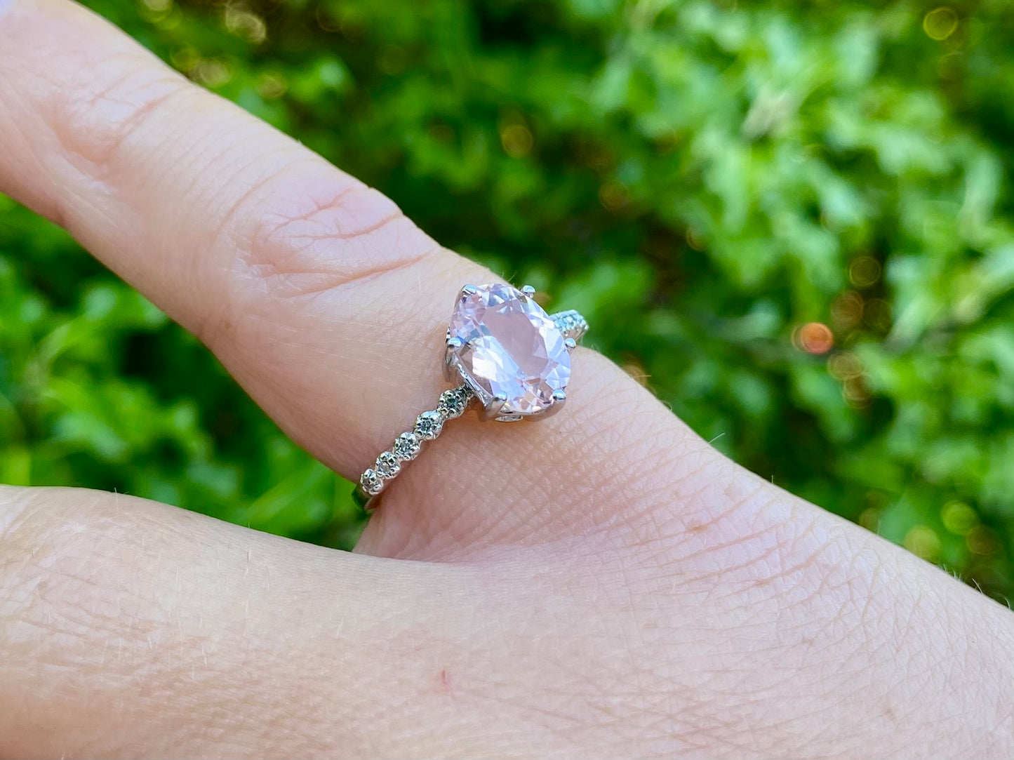 9ct Gold Morganite & Diamond Ring