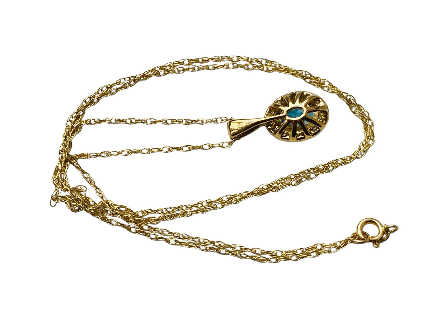 9ct Gold Topaz Pendant With Necklace