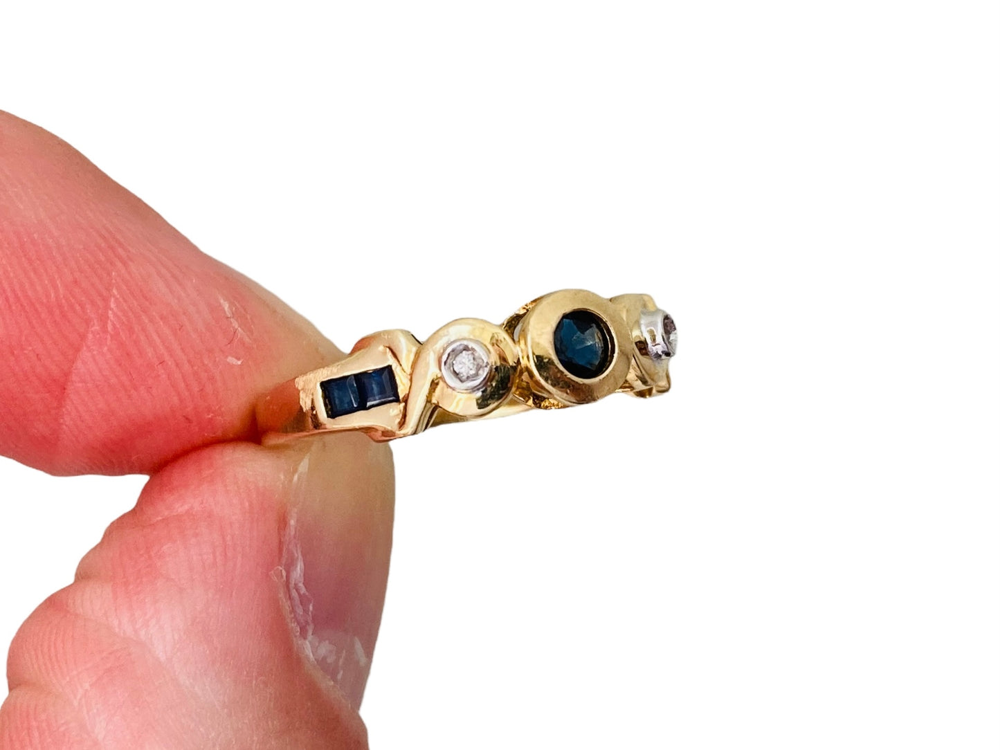 14ct Gold Sapphire & Diamond Ring