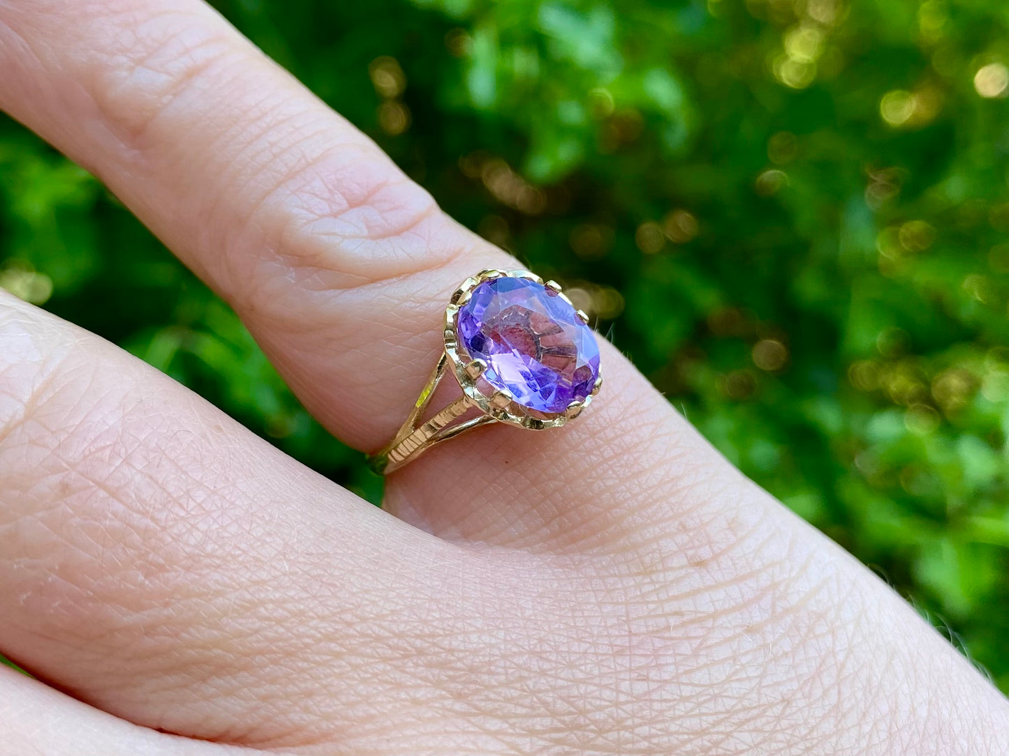 Vintage 9ct Gold Amethyst Ring