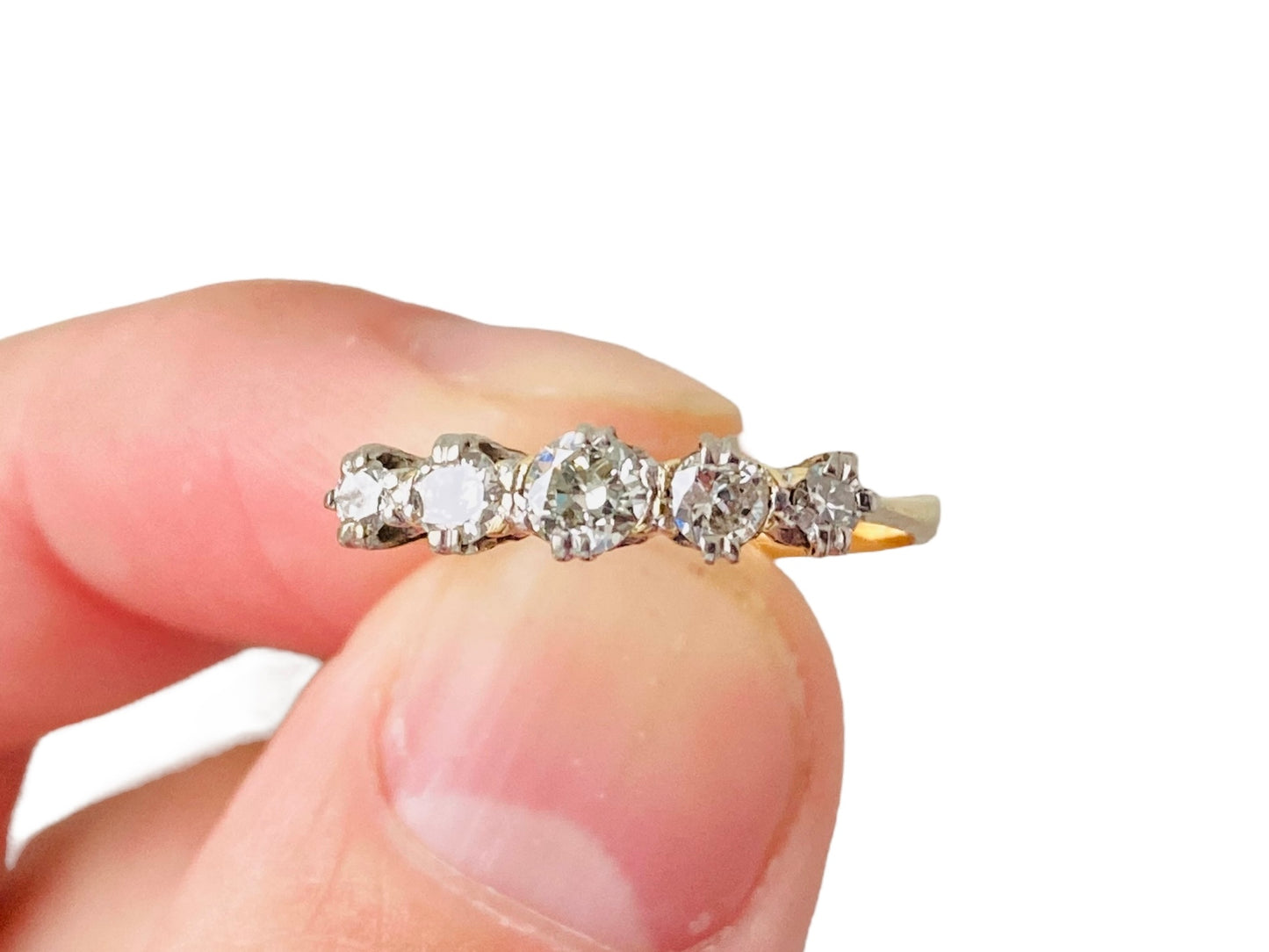 Antique 18ct Gold Five-Stone Diamond Ring