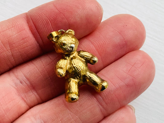 9ct Gold Puffy Bear Pendant
