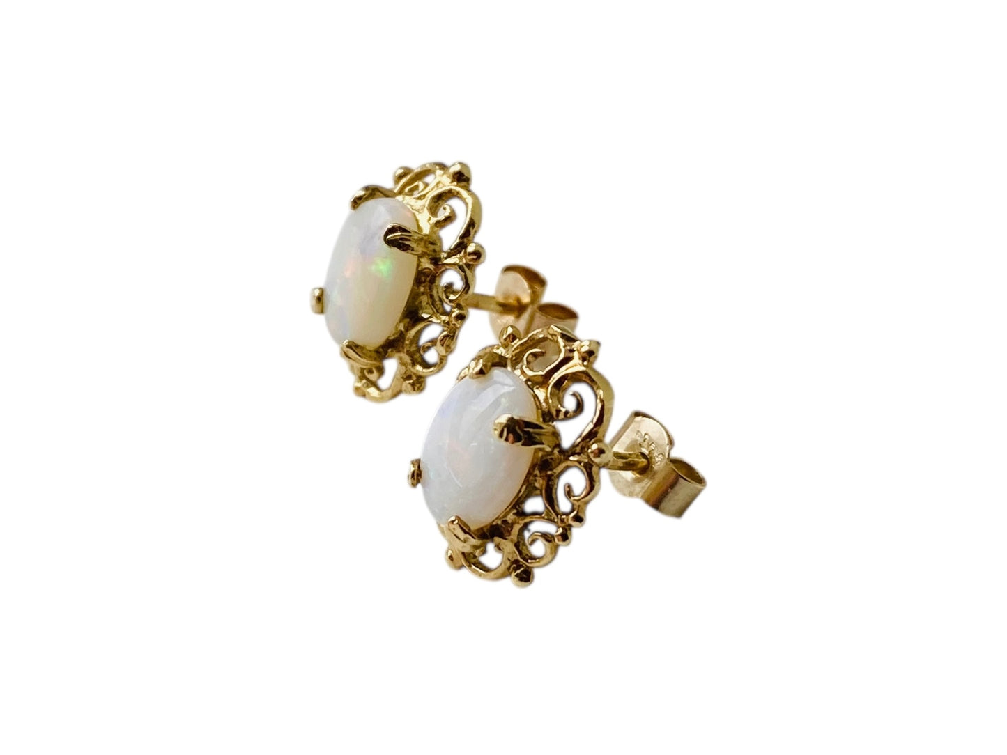 9ct Gold Opal Earrings