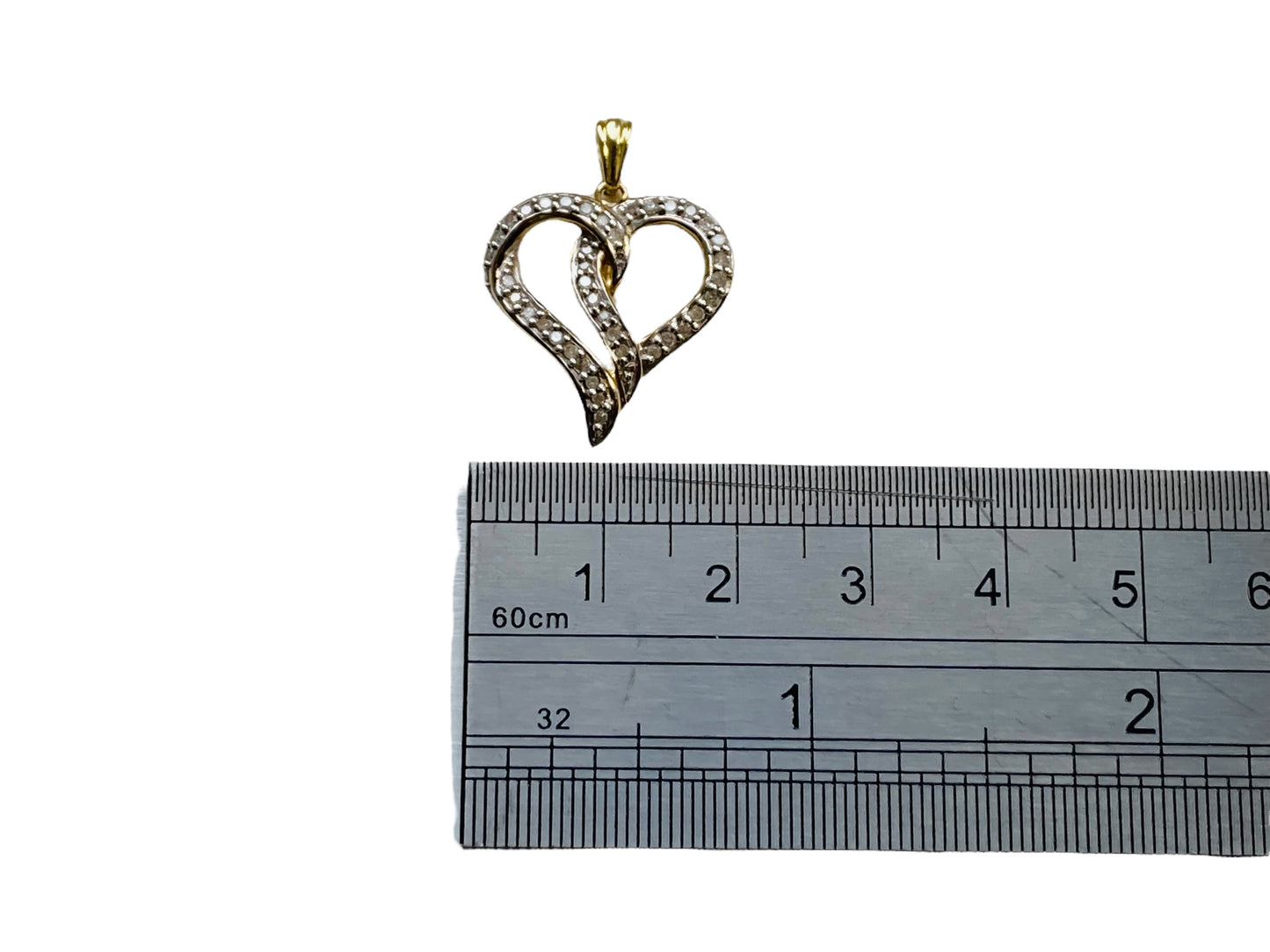9ct Gold Diamond Heart Pendant