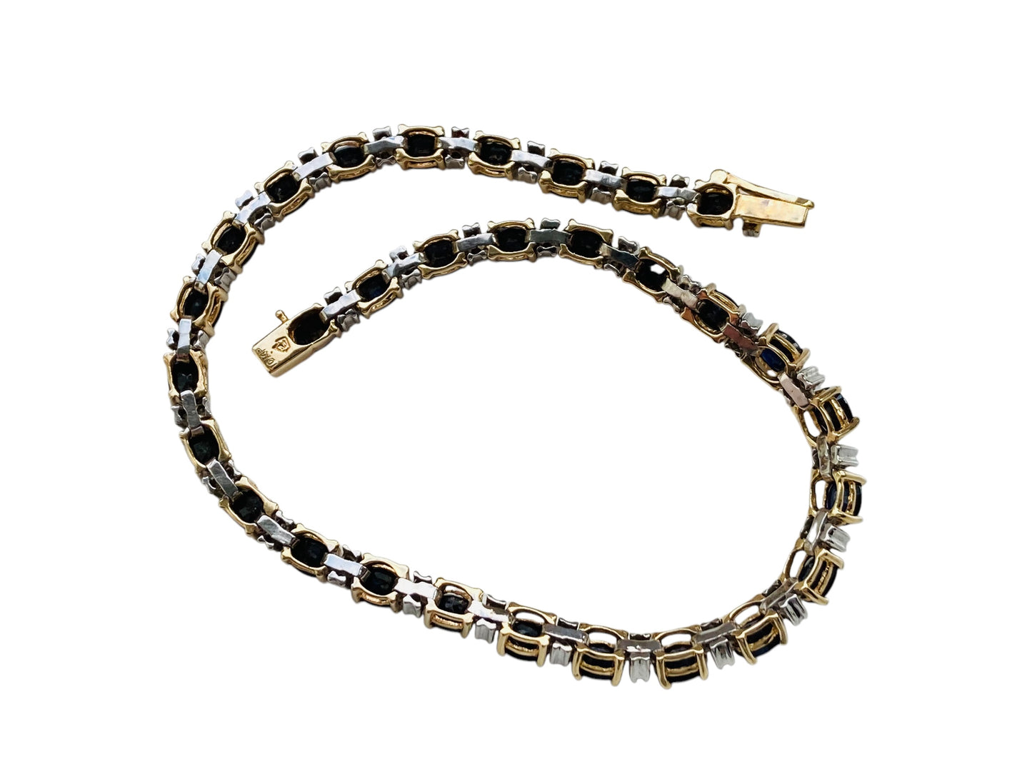10ct Gold Sapphire & Diamond Bracelet