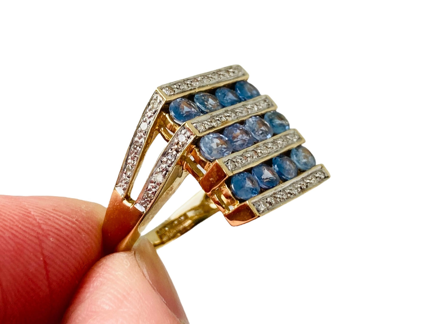 9ct Gold Sapphire & Diamond Ring