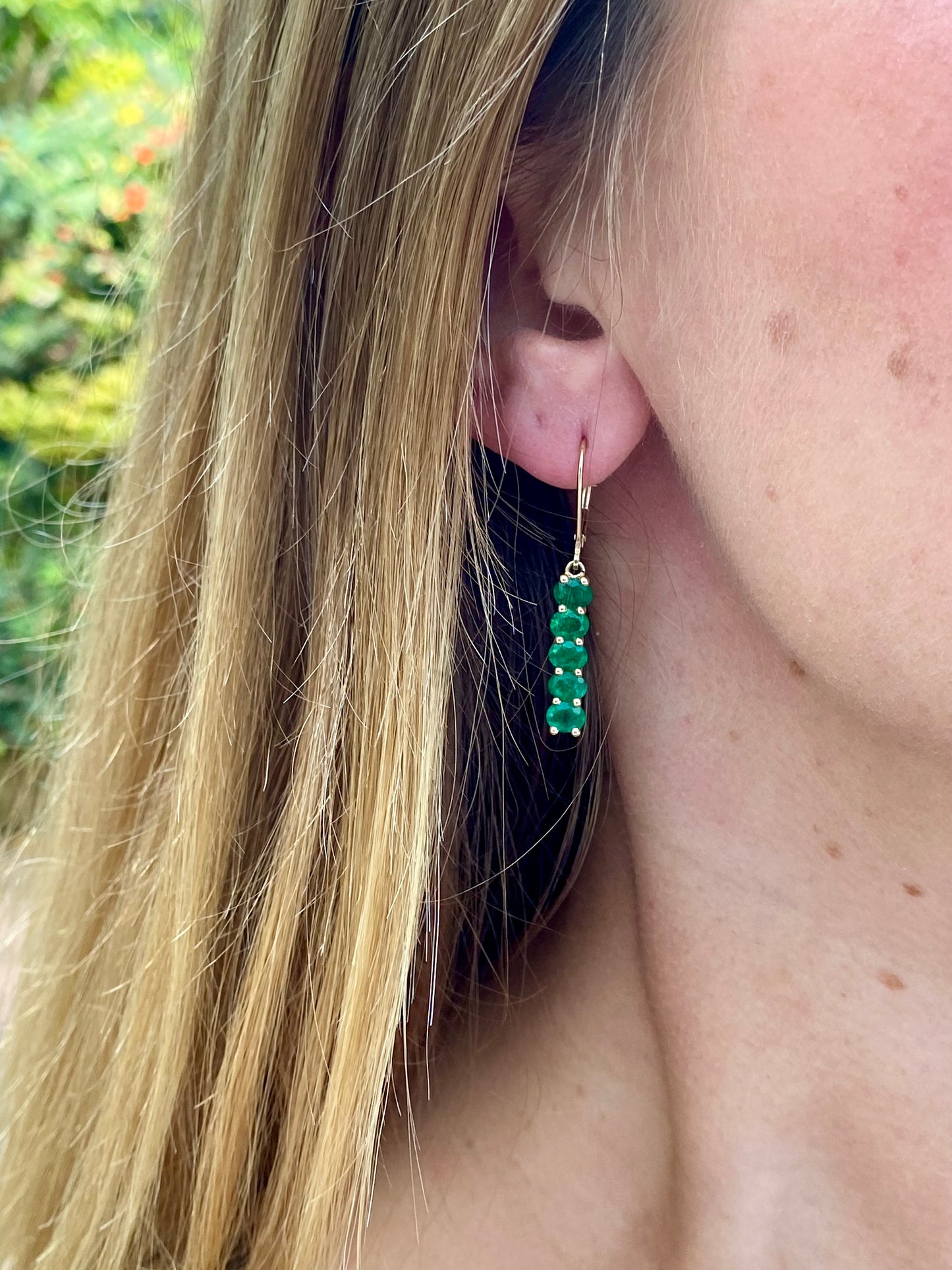 9ct Gold Emerald Earrings