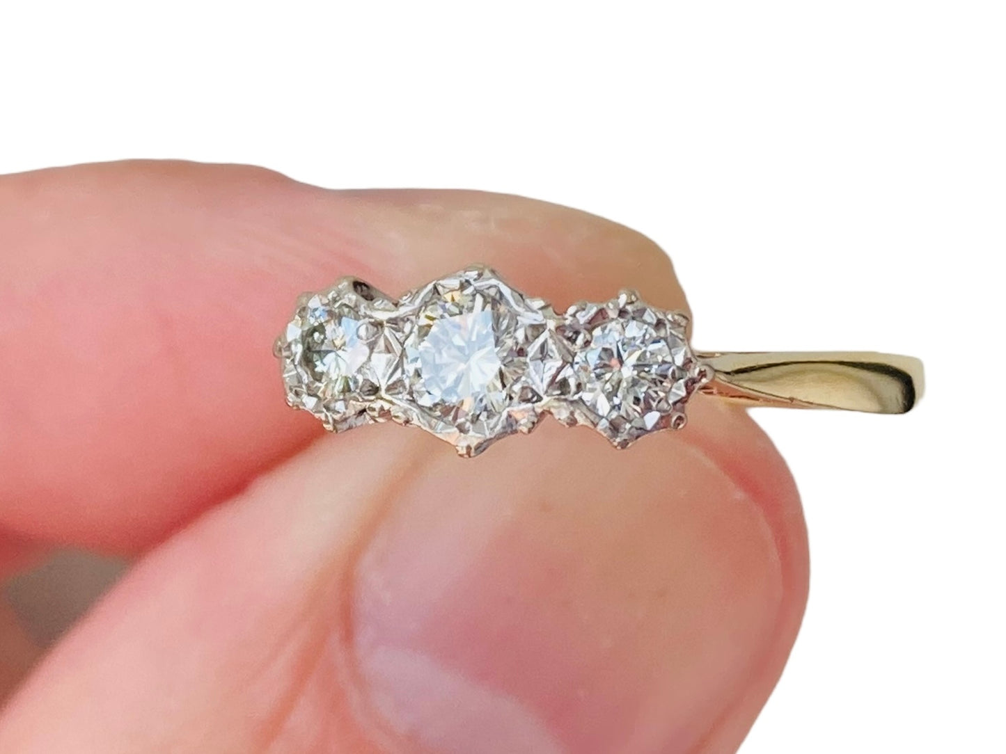 Antique 18ct Gold Three-Stone Diamond Ring