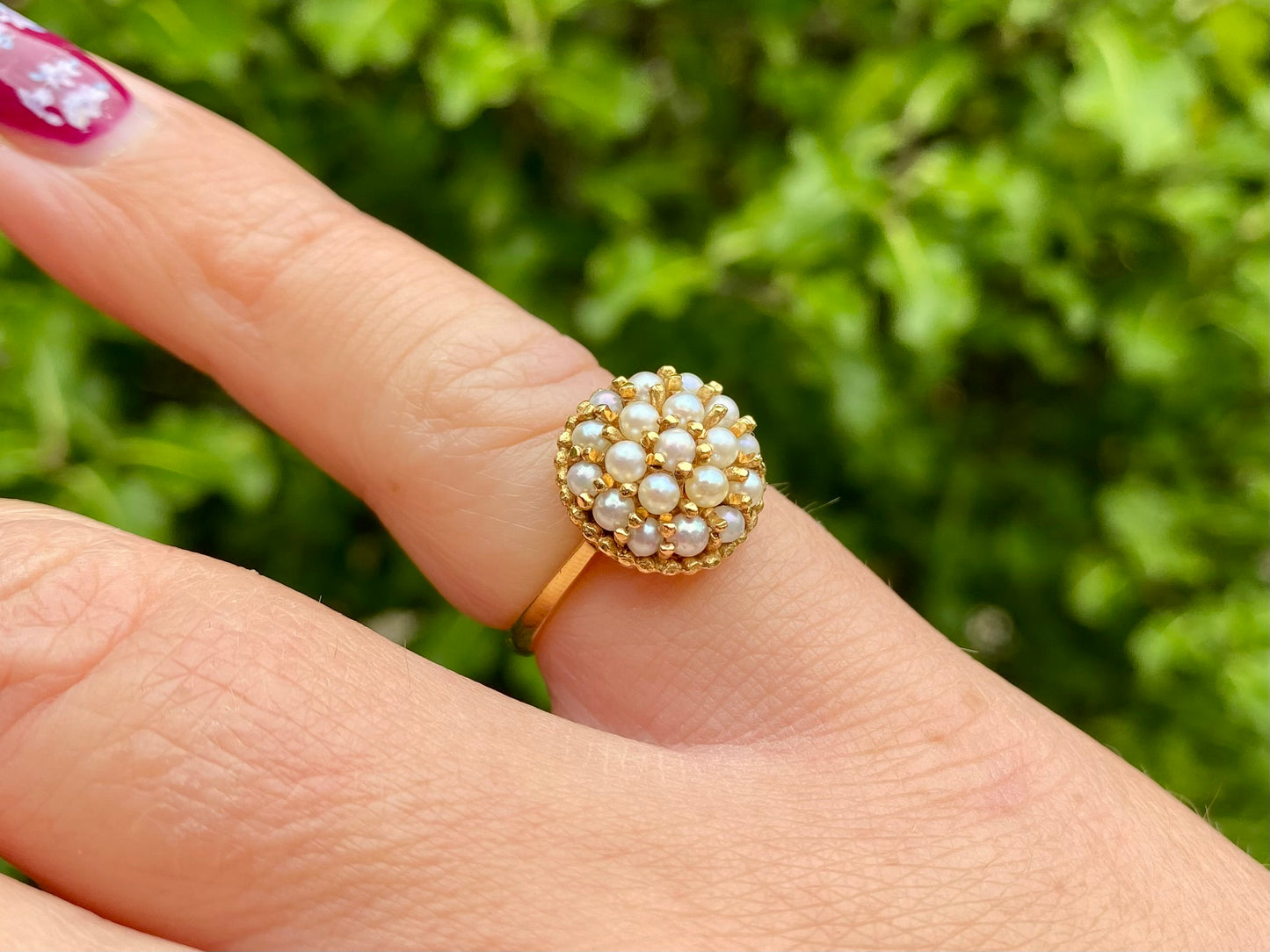 Vintage 9ct Gold Pearl Ring