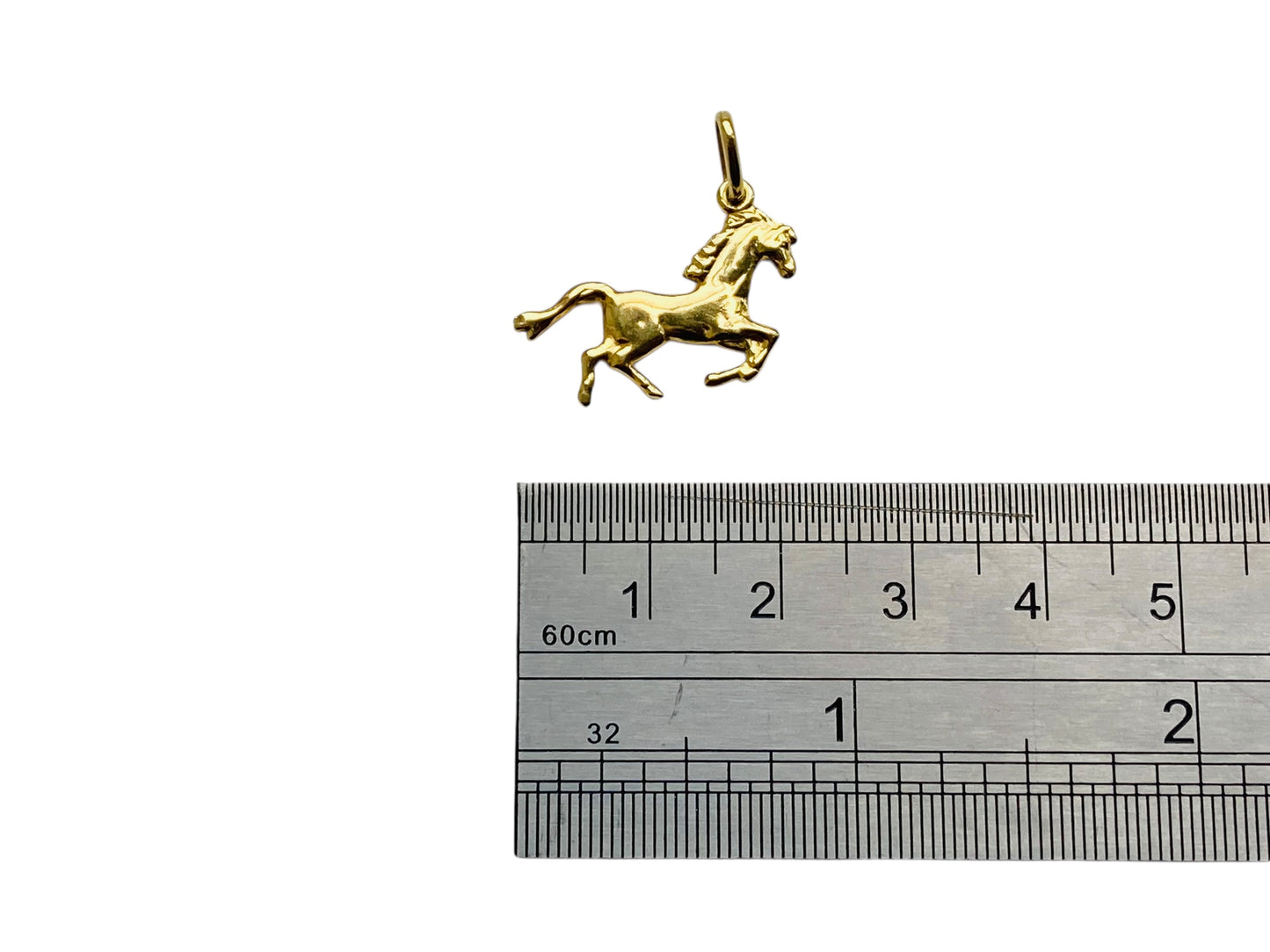 9ct Gold Puffy Horse Pendant Or Charm