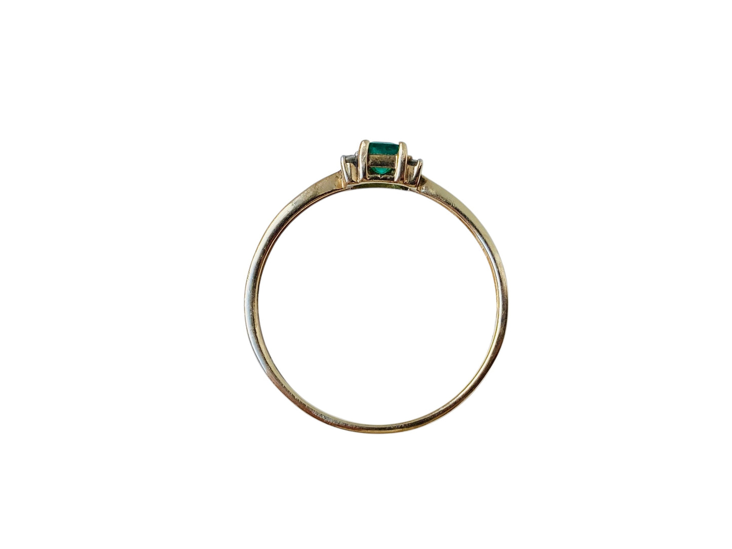 9ct Gold Emerald & Diamond Ring