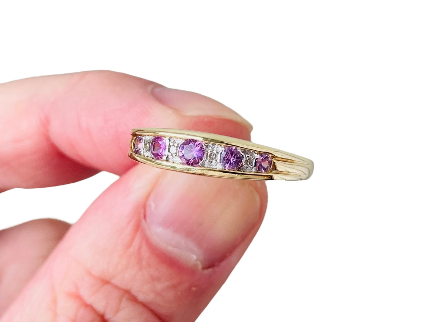 9ct Gold Pink Sapphire & Diamond Ring
