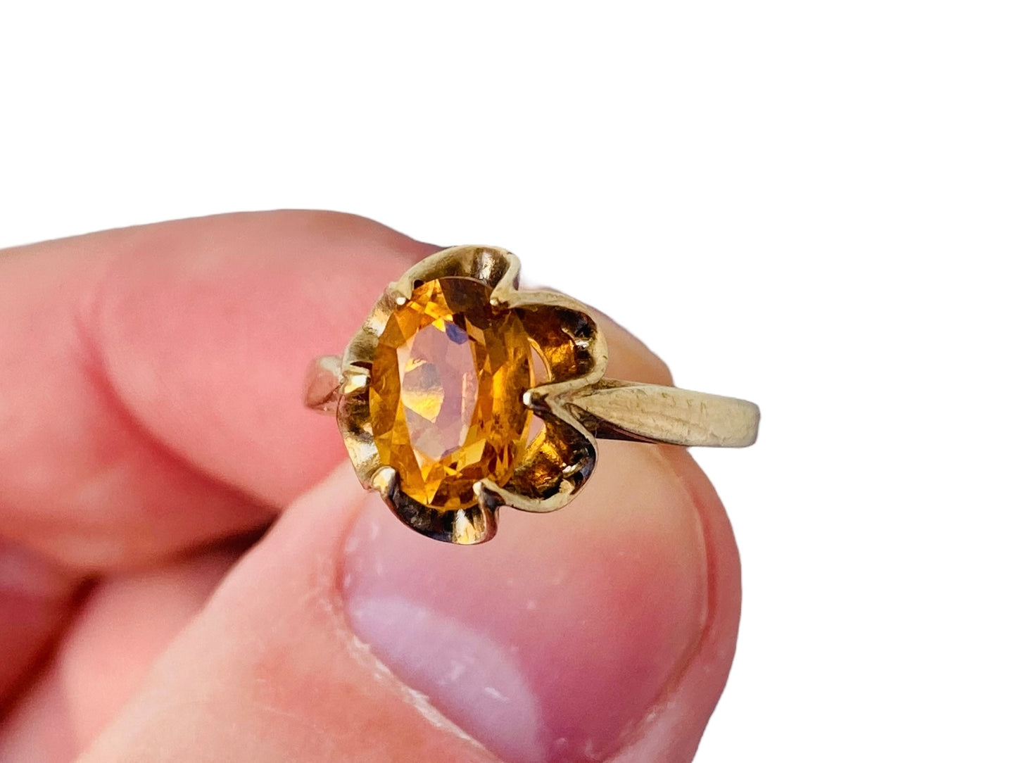 Vintage 9ct Gold Citrine Ring