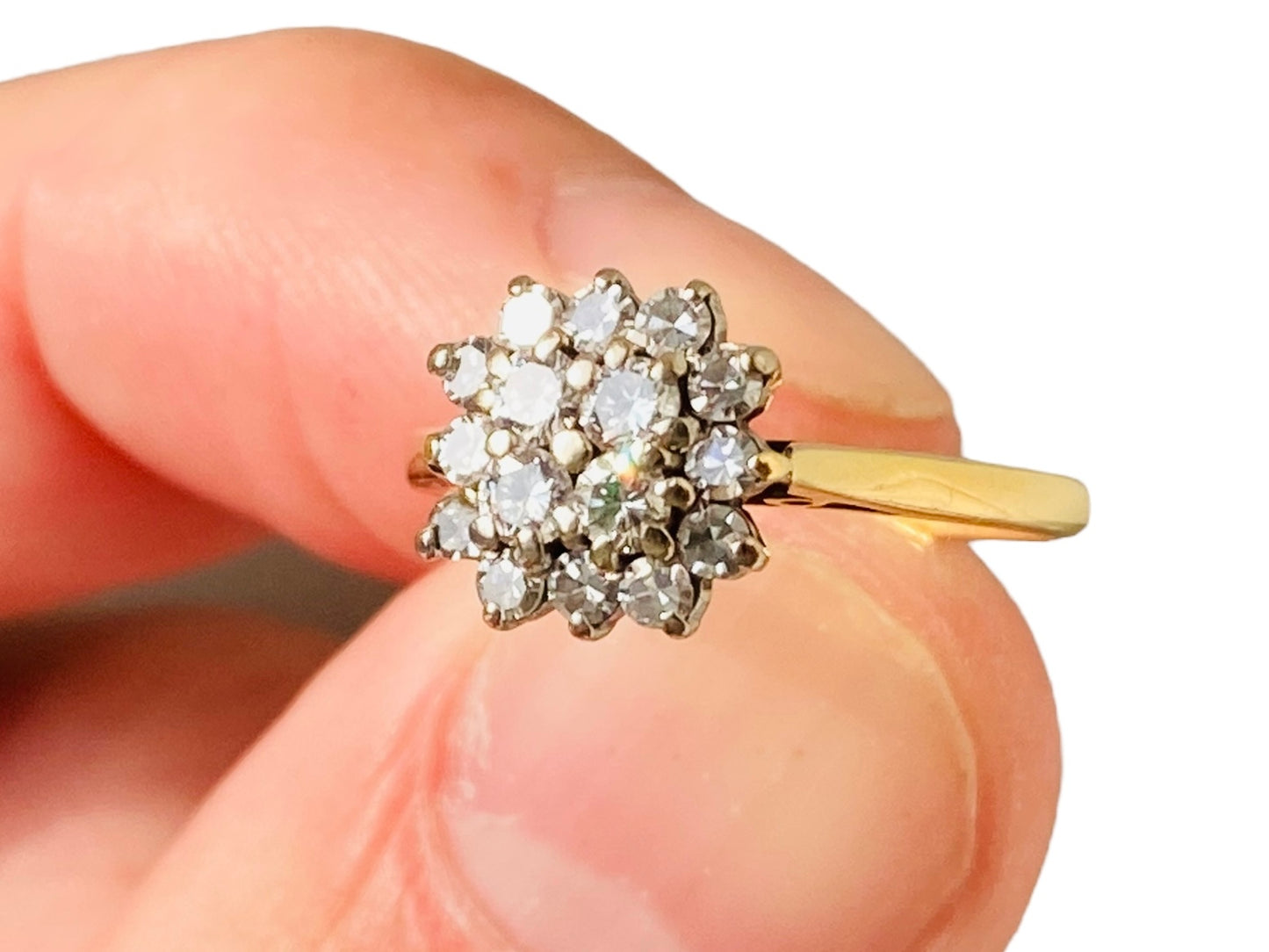 Vintage 18ct Gold Diamond Cluster Ring