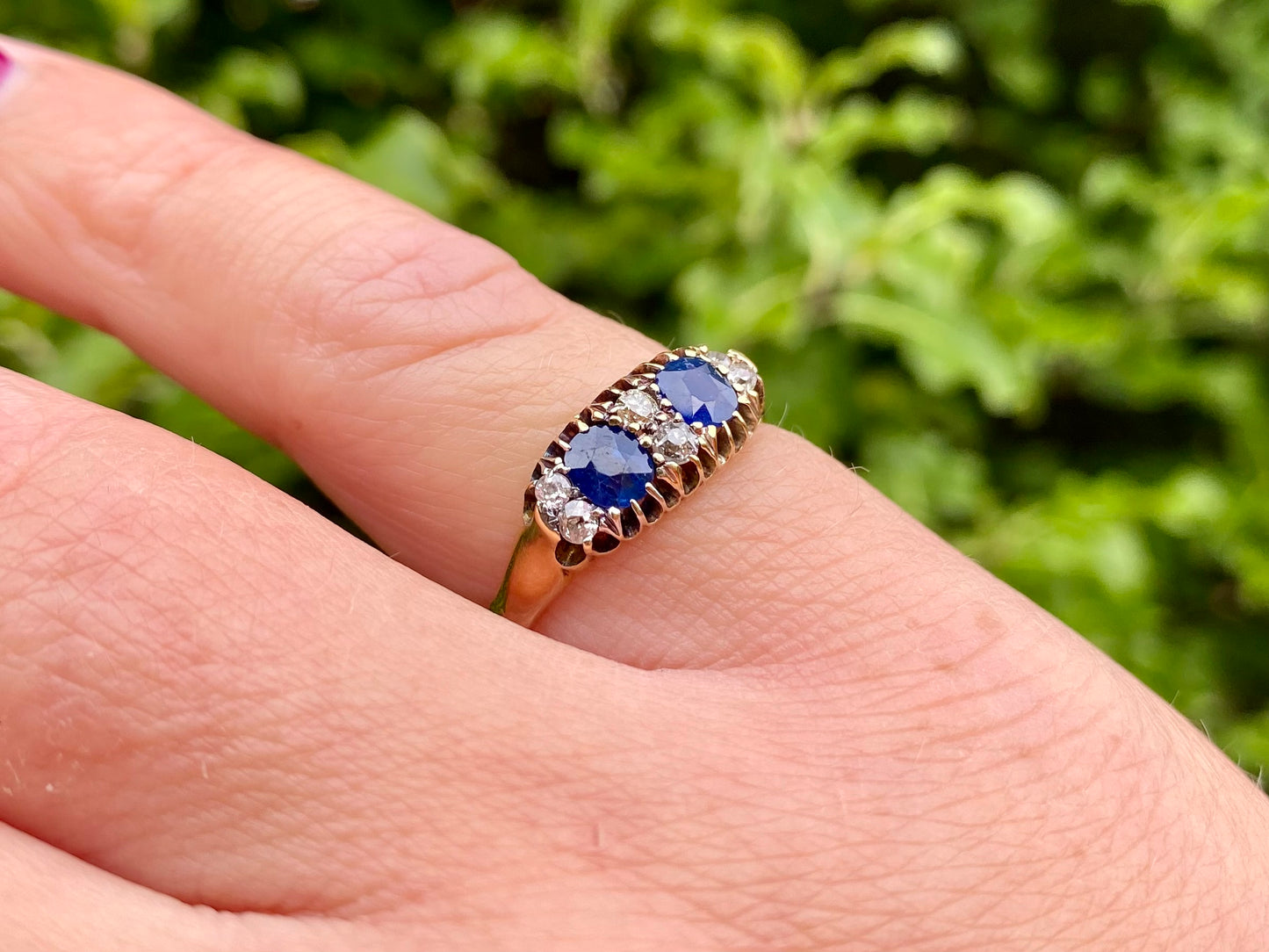 Antique 18ct Gold Sapphire & Diamond Ring