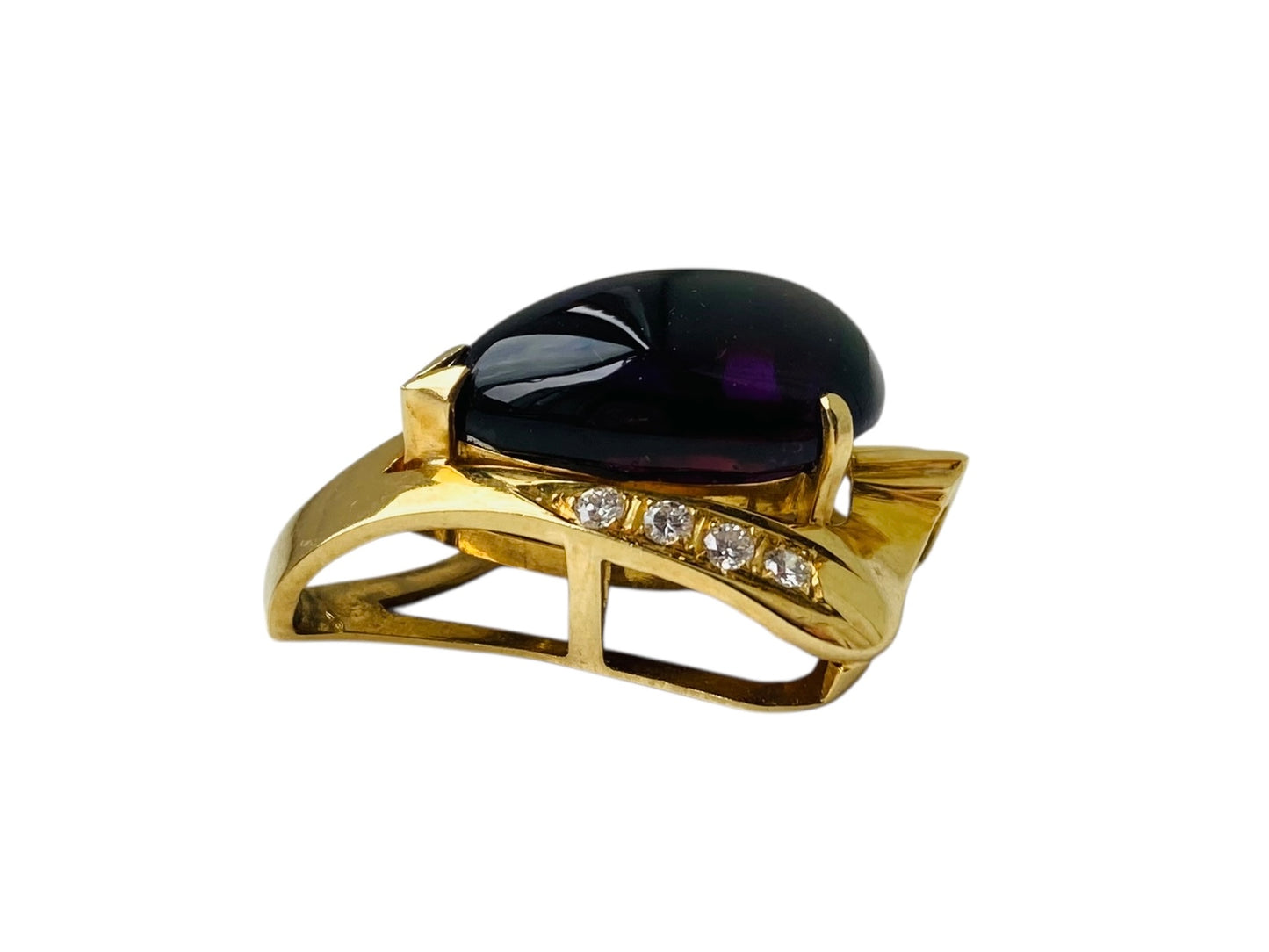 Vintage 14ct Gold Amethyst & Diamond Pendant