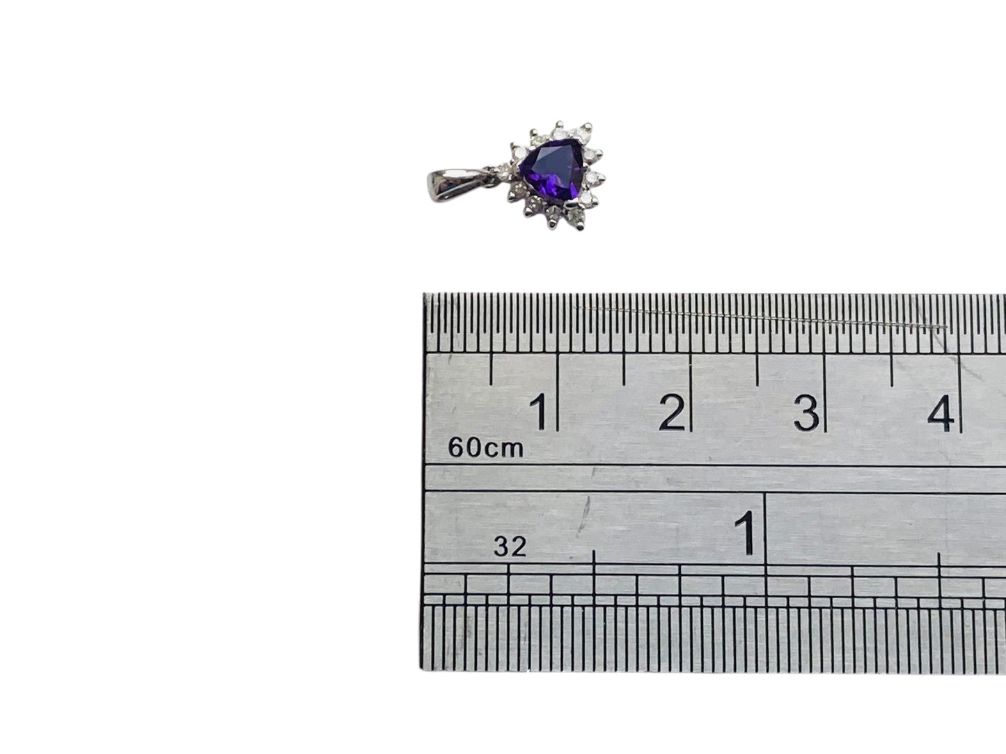 9ct Gold Amethyst & Diamond Pendant