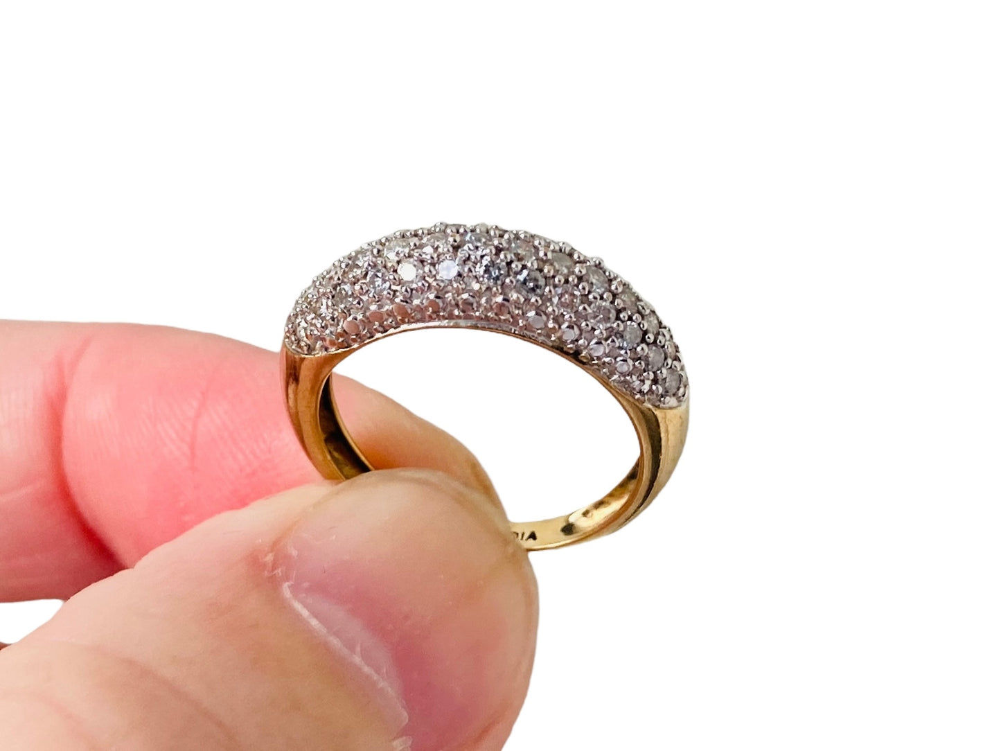 9ct Gold Diamond Dome Ring