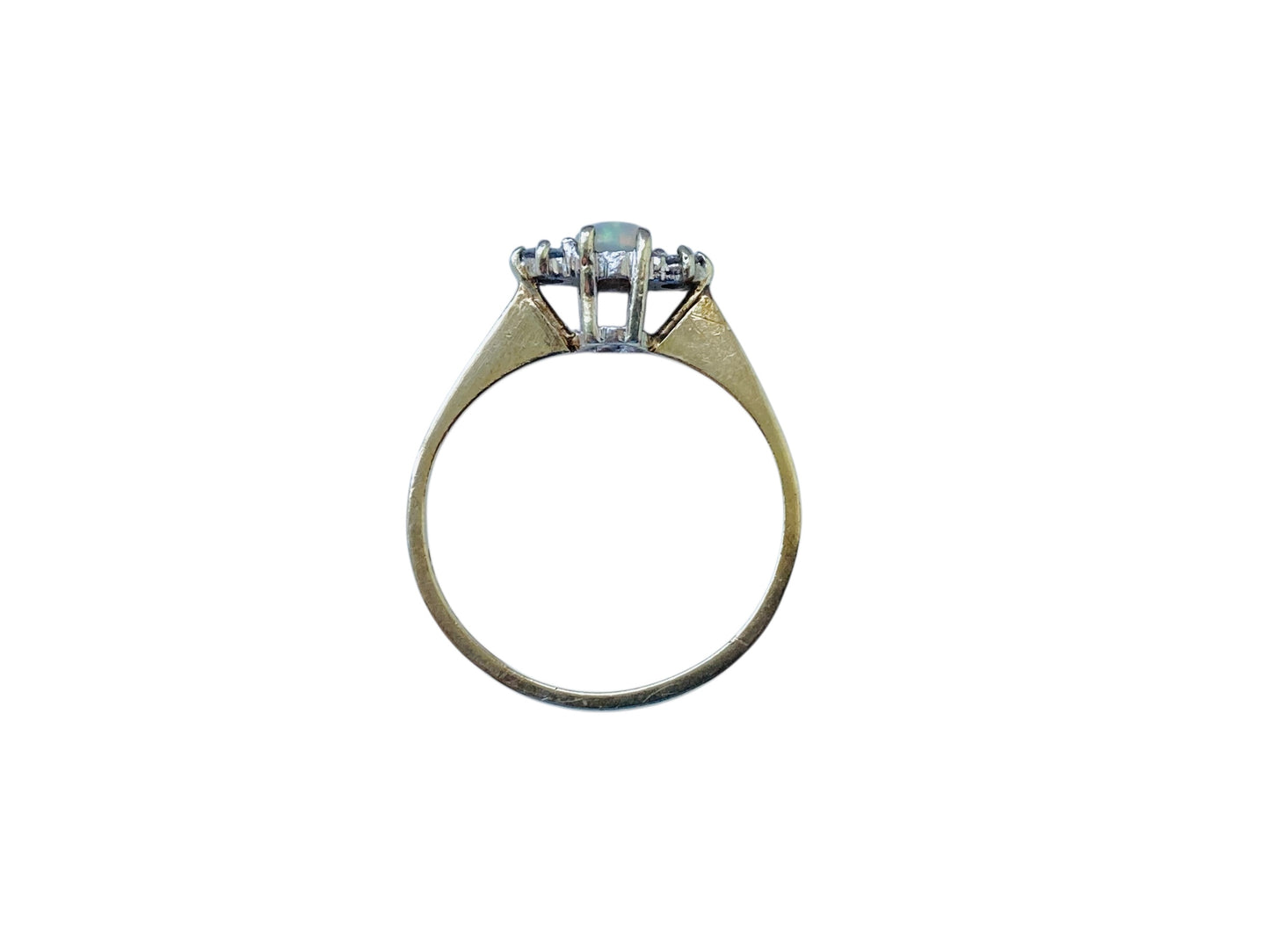 Vintage 9ct Gold Opal & Diamond Ring