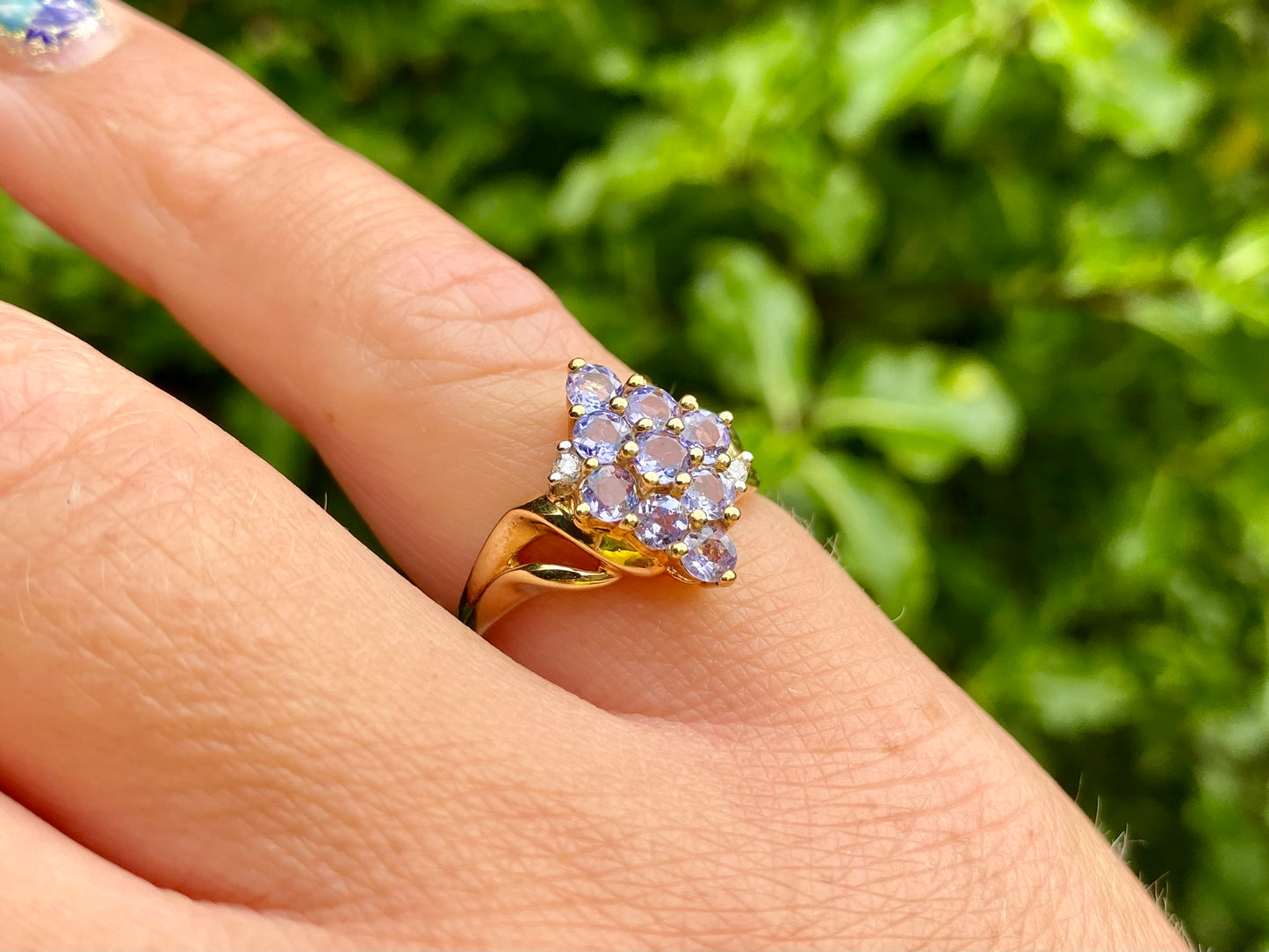 9ct Gold Tanzanite & Diamond Ring