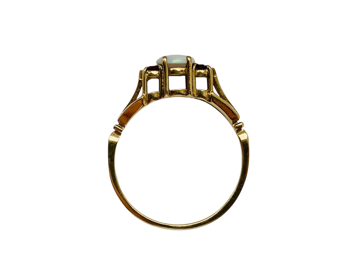 Vintage 9ct Gold Opal & Garnet Ring