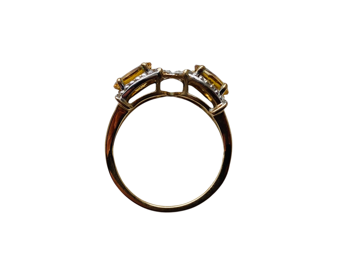 9ct Gold Citrine & Diamond Ring