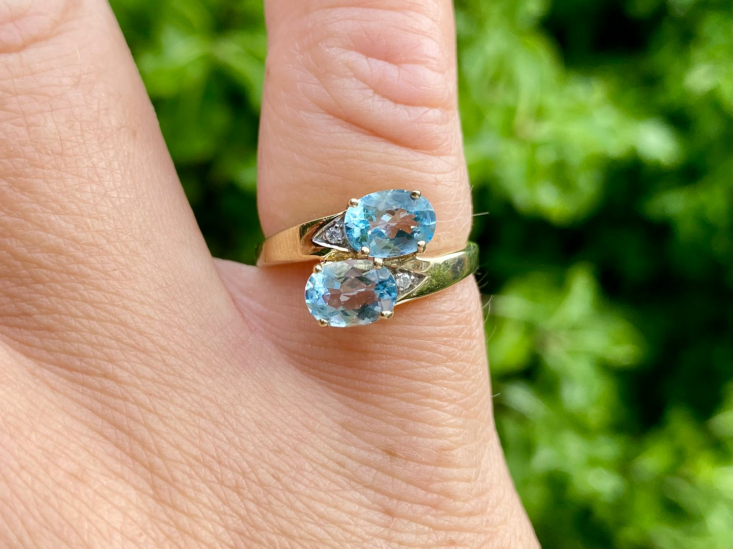 9ct Gold Topaz & Diamond Ring