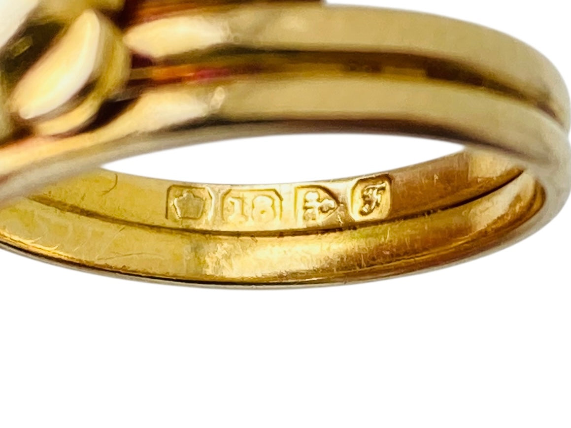 Antique 18ct Gold Diamond Snake Ring