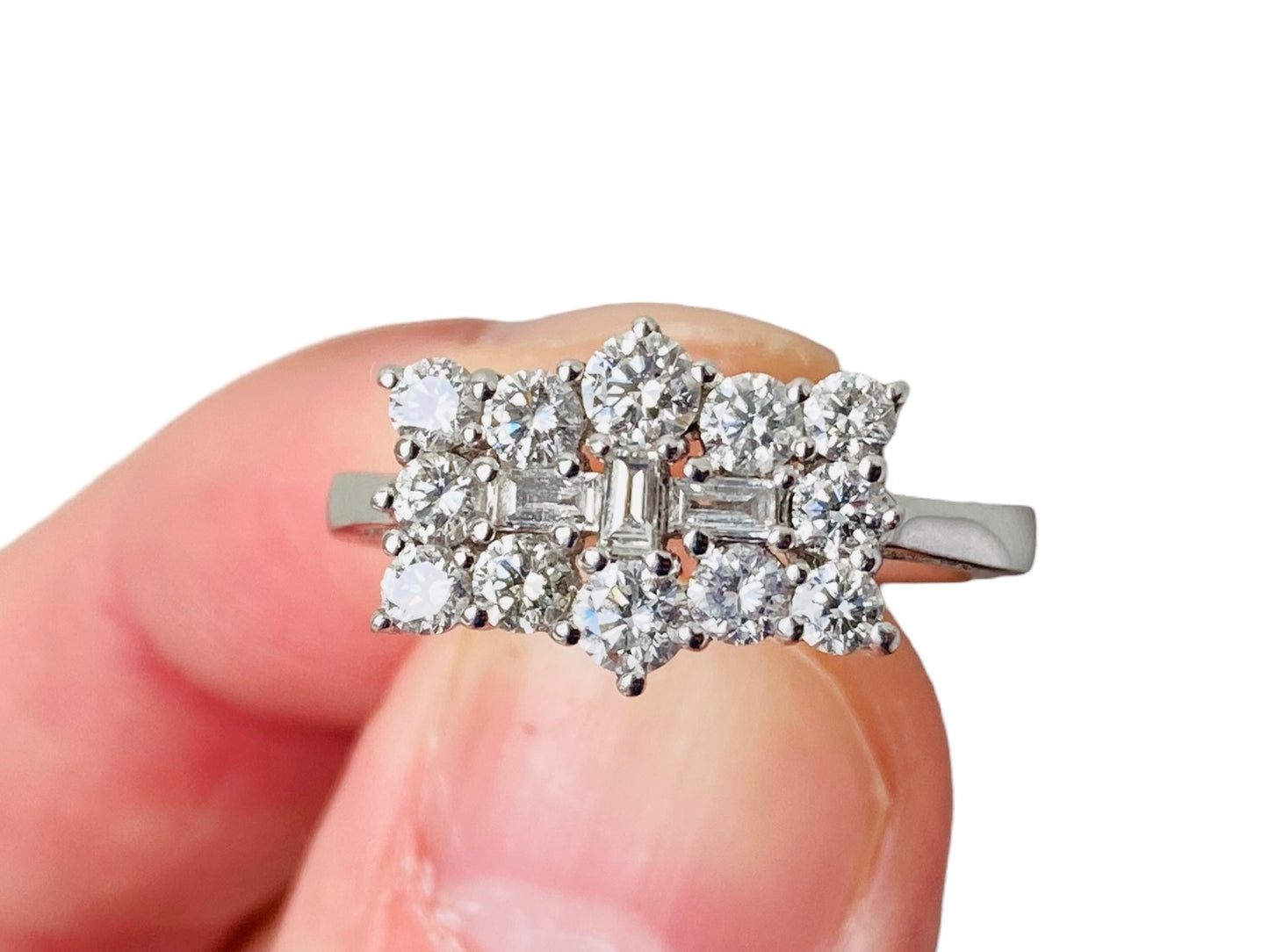 Platinum 1.00ct Diamond Boat Ring