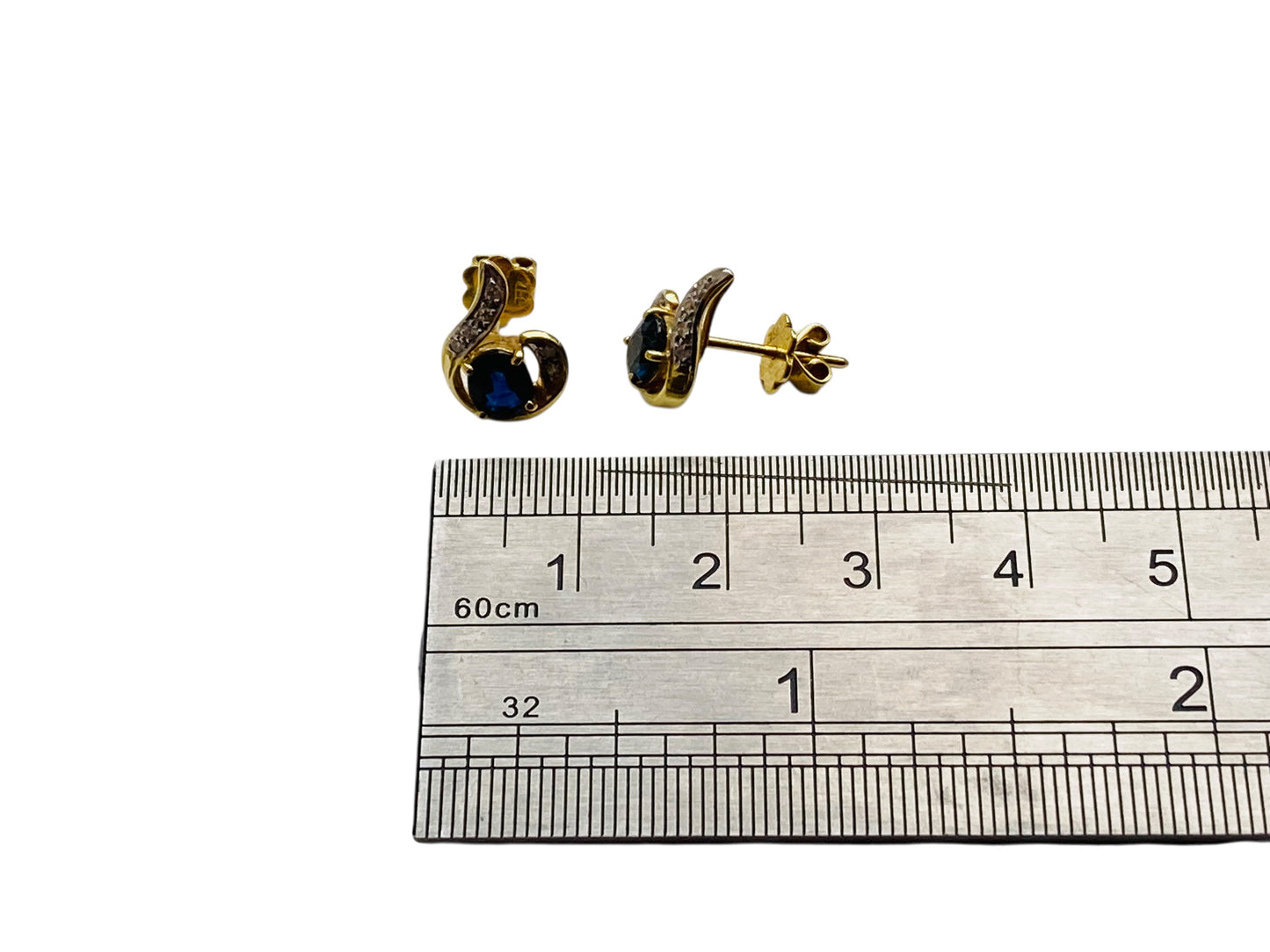 18ct Gold Sapphire & Diamond Earrings