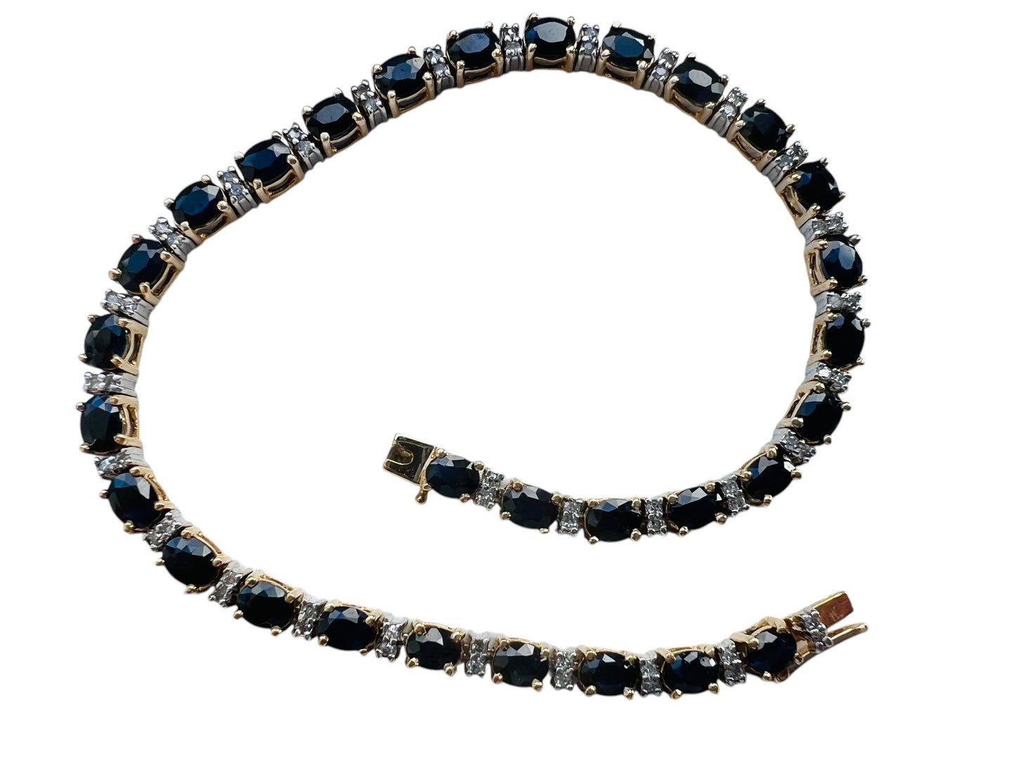 10ct Gold Sapphire & Diamond Bracelet