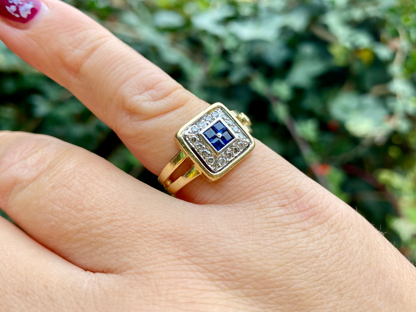 14ct Gold Sapphire & Diamond Ring