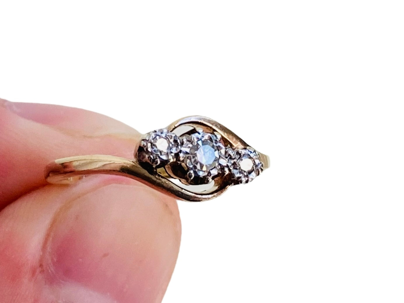 Antique 9ct Gold Diamond Ring