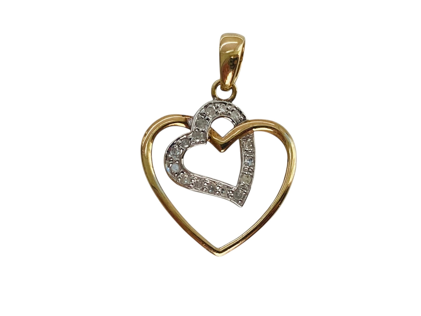 9ct Gold Diamond Heart Pendant