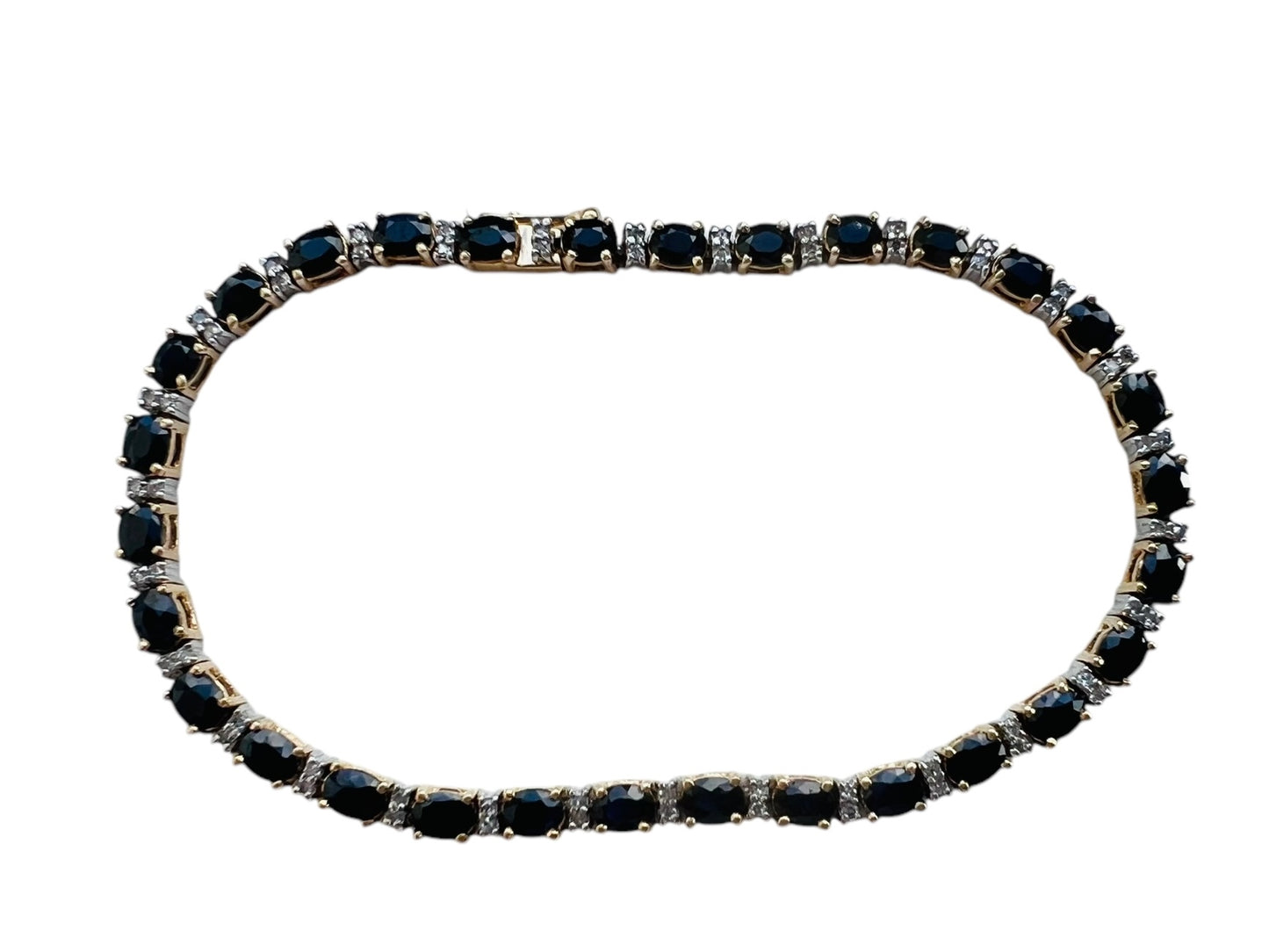 10ct Gold Sapphire & Diamond Bracelet