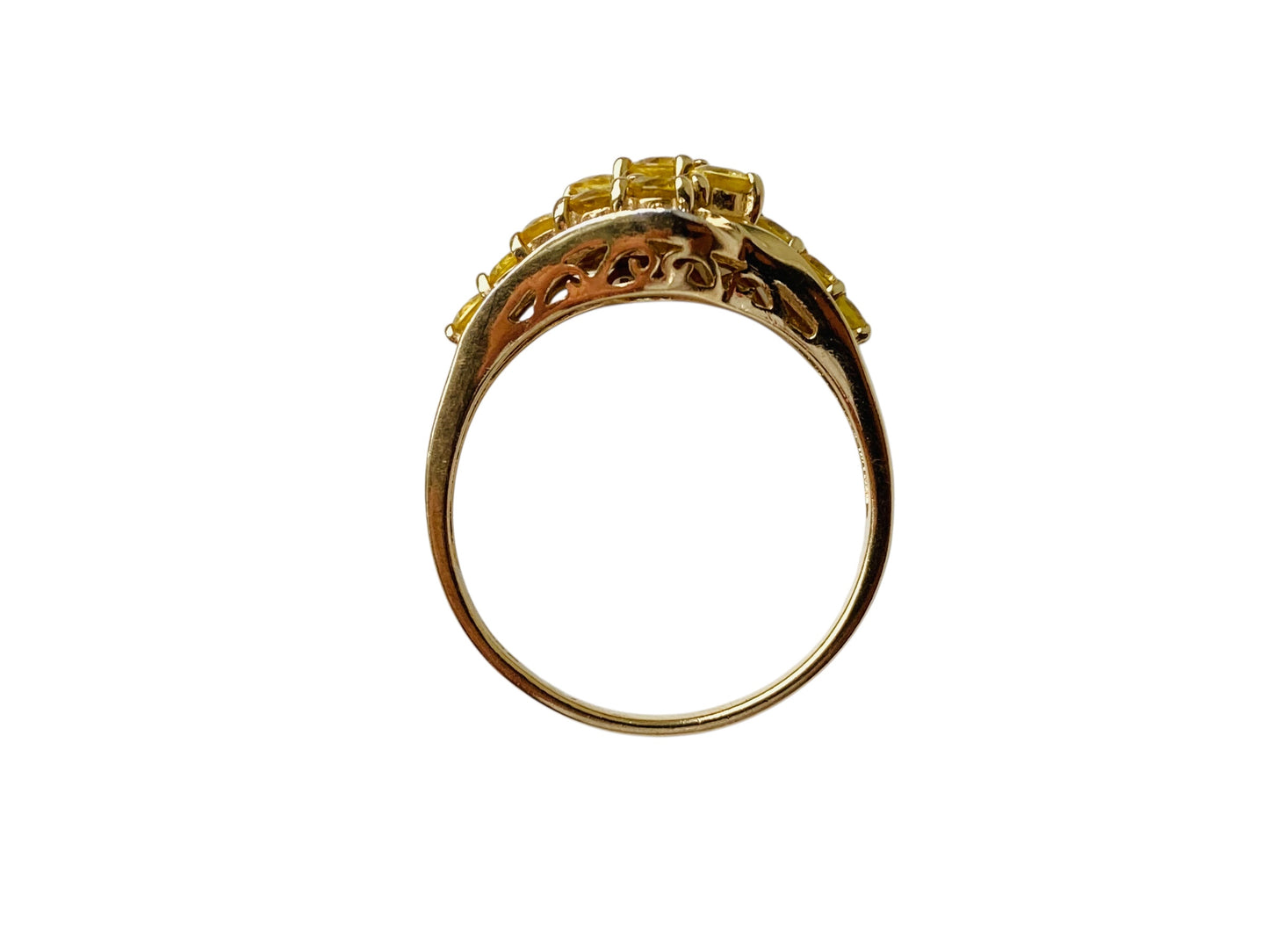 9ct Gold Yellow Sapphire & Diamond Ring