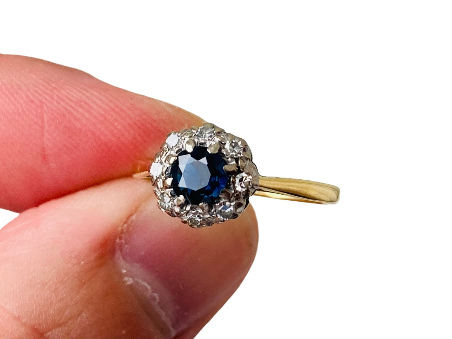 Vintage 18ct Gold Sapphire & Diamond Ring