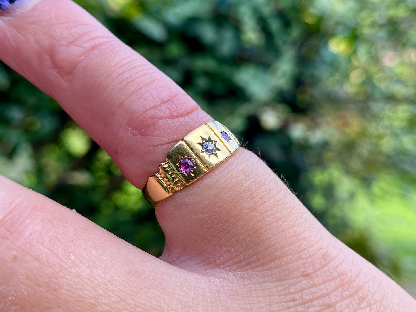 Antique 18ct Gold Ruby & Diamond Ring