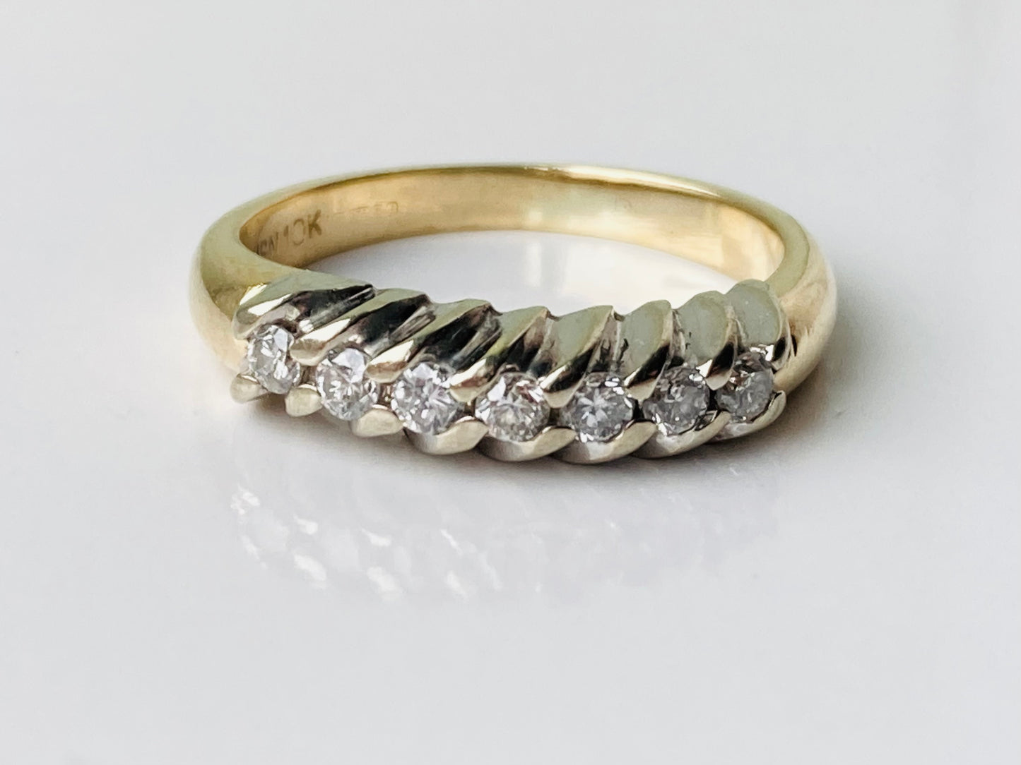 10ct Gold Seven-Stone Diamond Ring