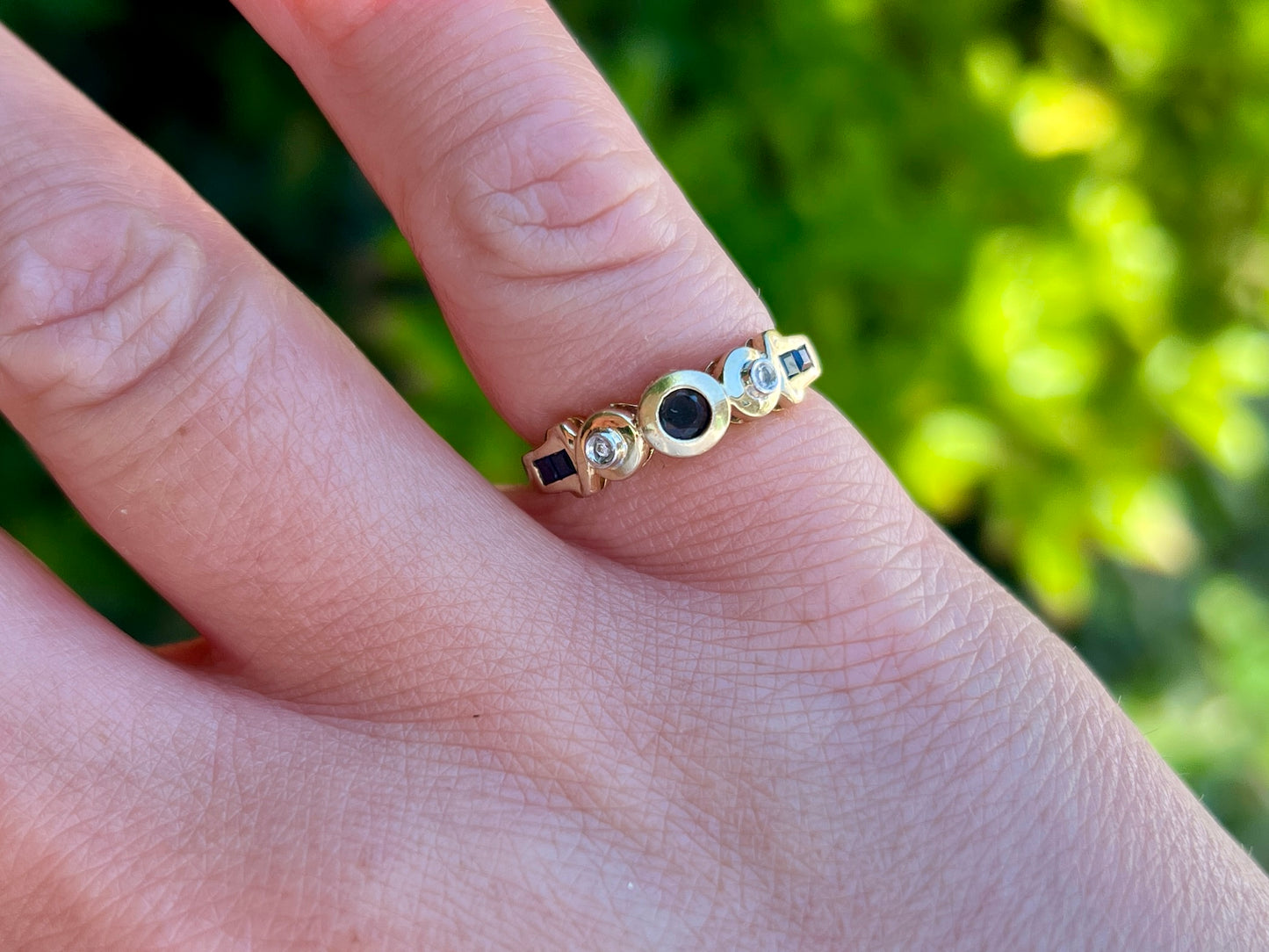 14ct Gold Sapphire & Diamond Ring