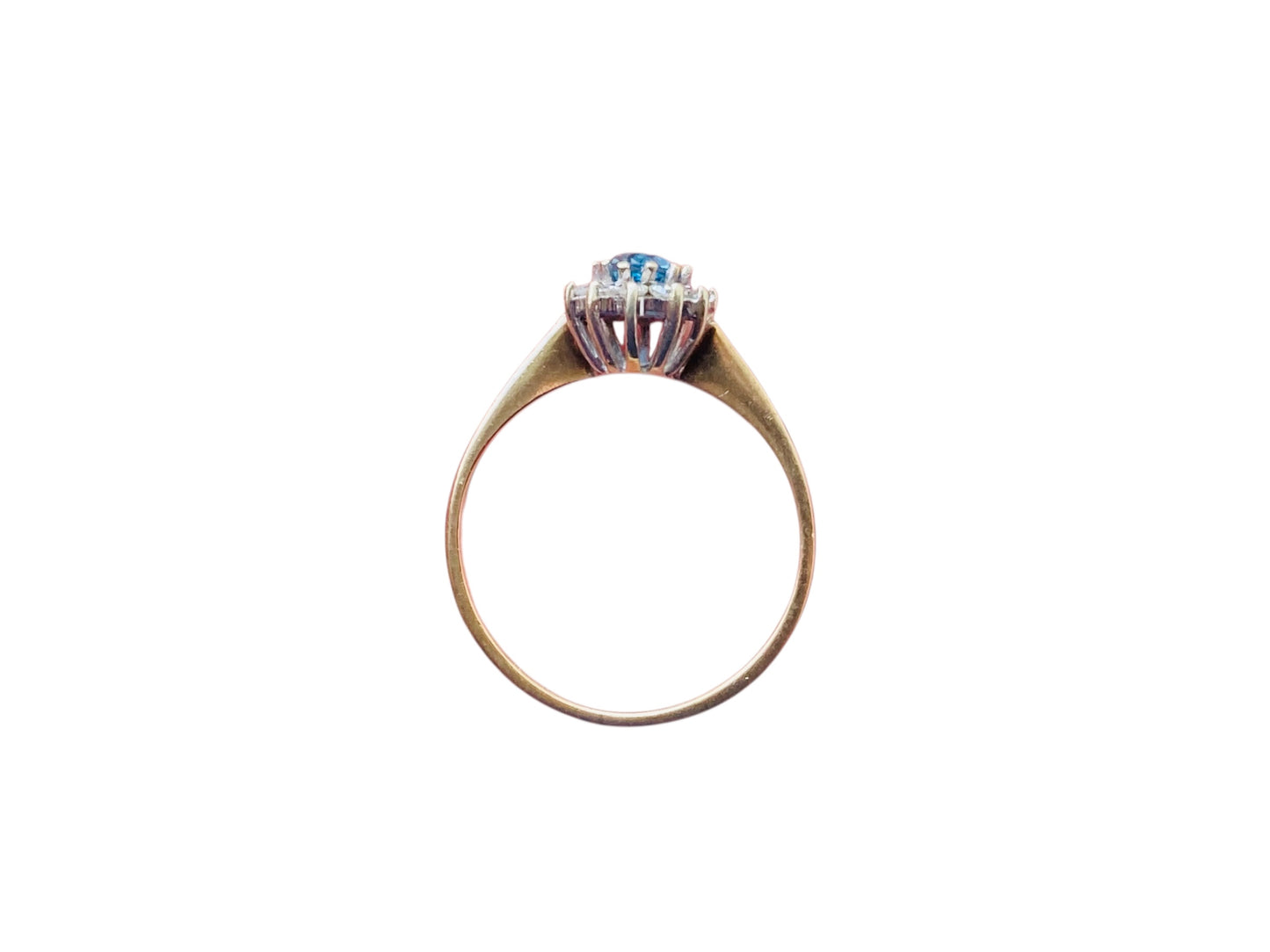 Vintage 9ct Gold Topaz & Diamond Ring