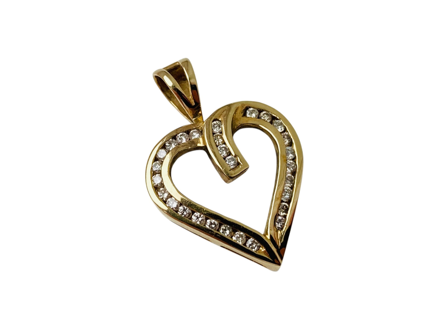 9ct Gold Diamond Heart Pendant