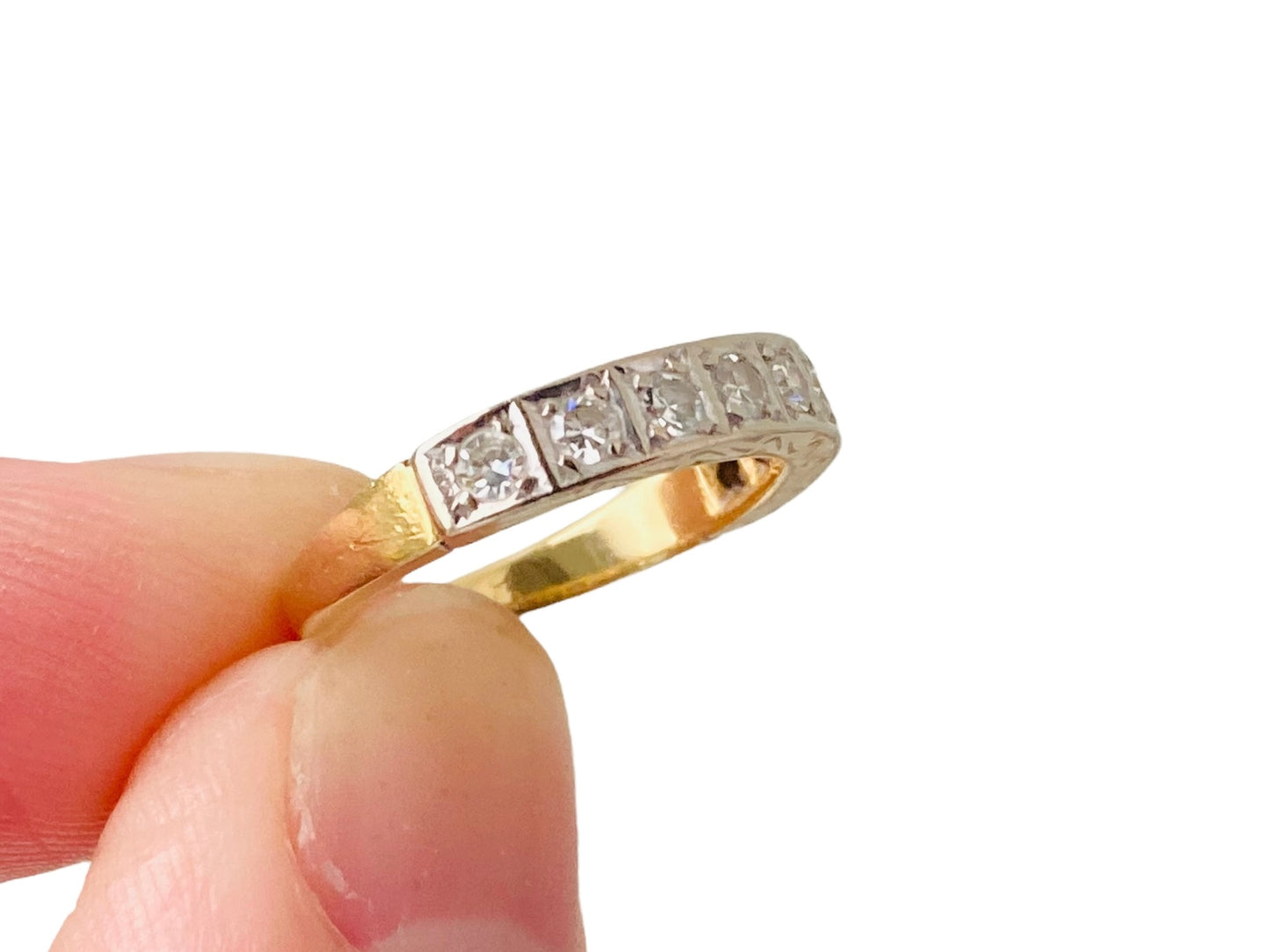 Vintage 18ct Gold Diamond Band Ring