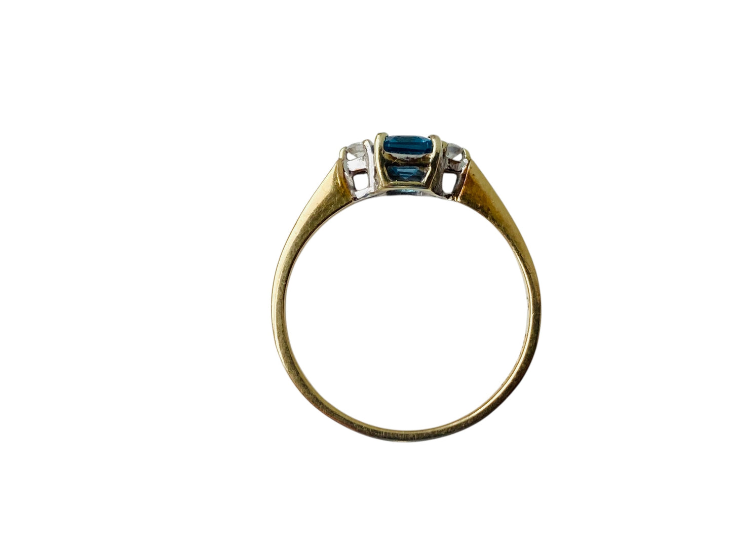 Vintage 9ct Gold Topaz & Diamond Ring