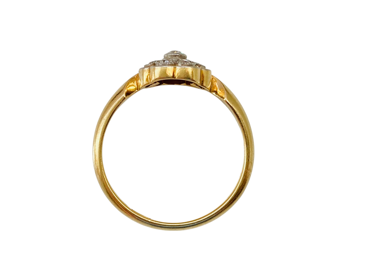 Antique 18ct Gold Diamond Daisy Ring