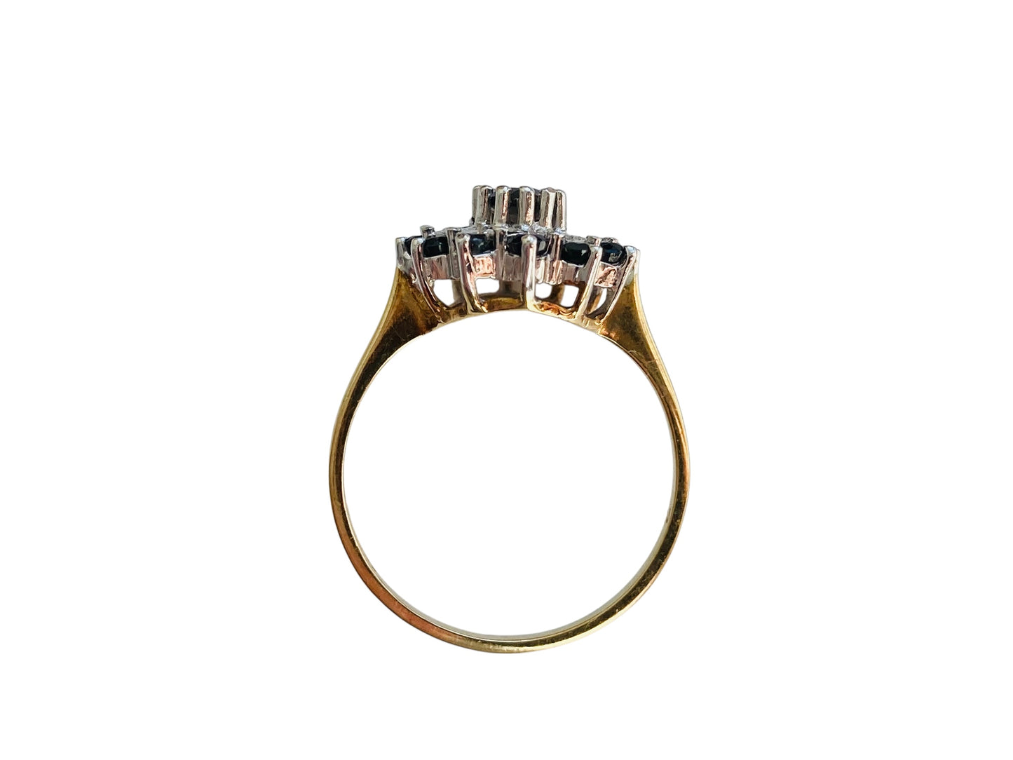 Vintage 9ct Gold Sapphire & Diamond Ring