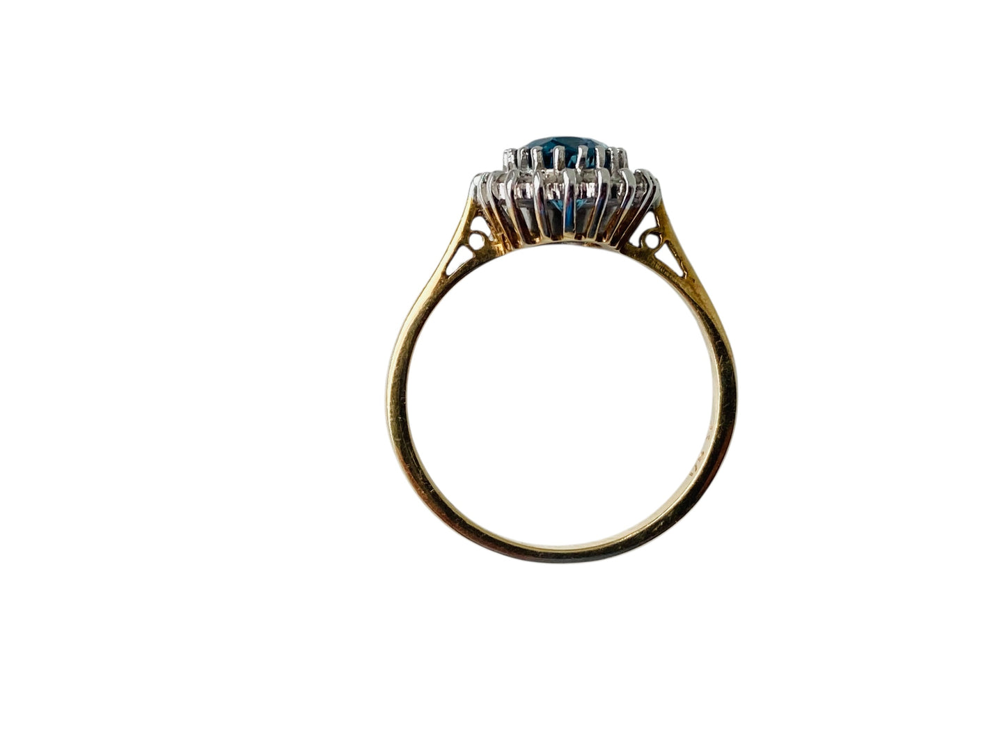Vintage 9ct Gold Topaz & Diamond Ring