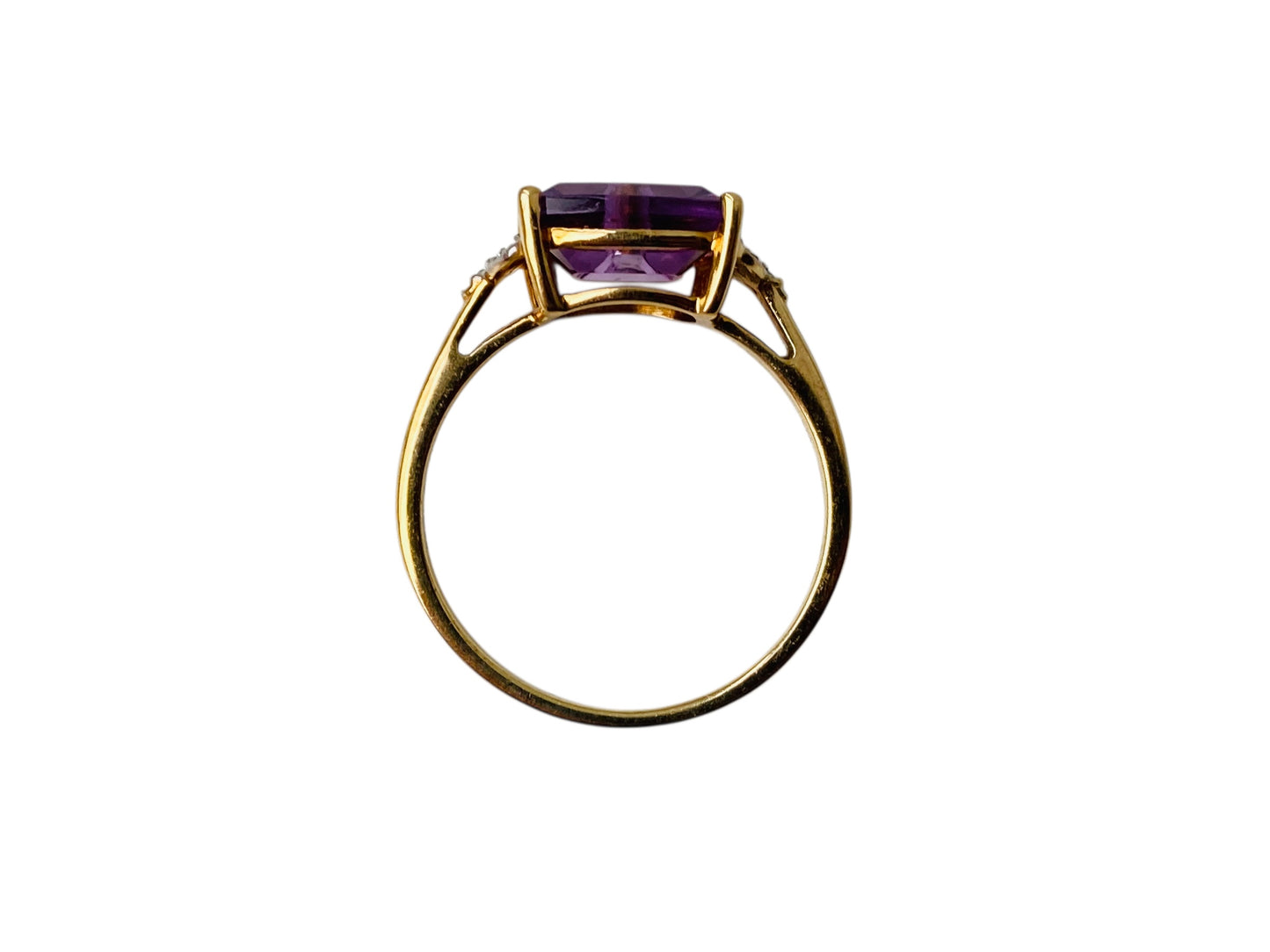 9ct Gold Amethyst & Diamond Ring by Lehrer