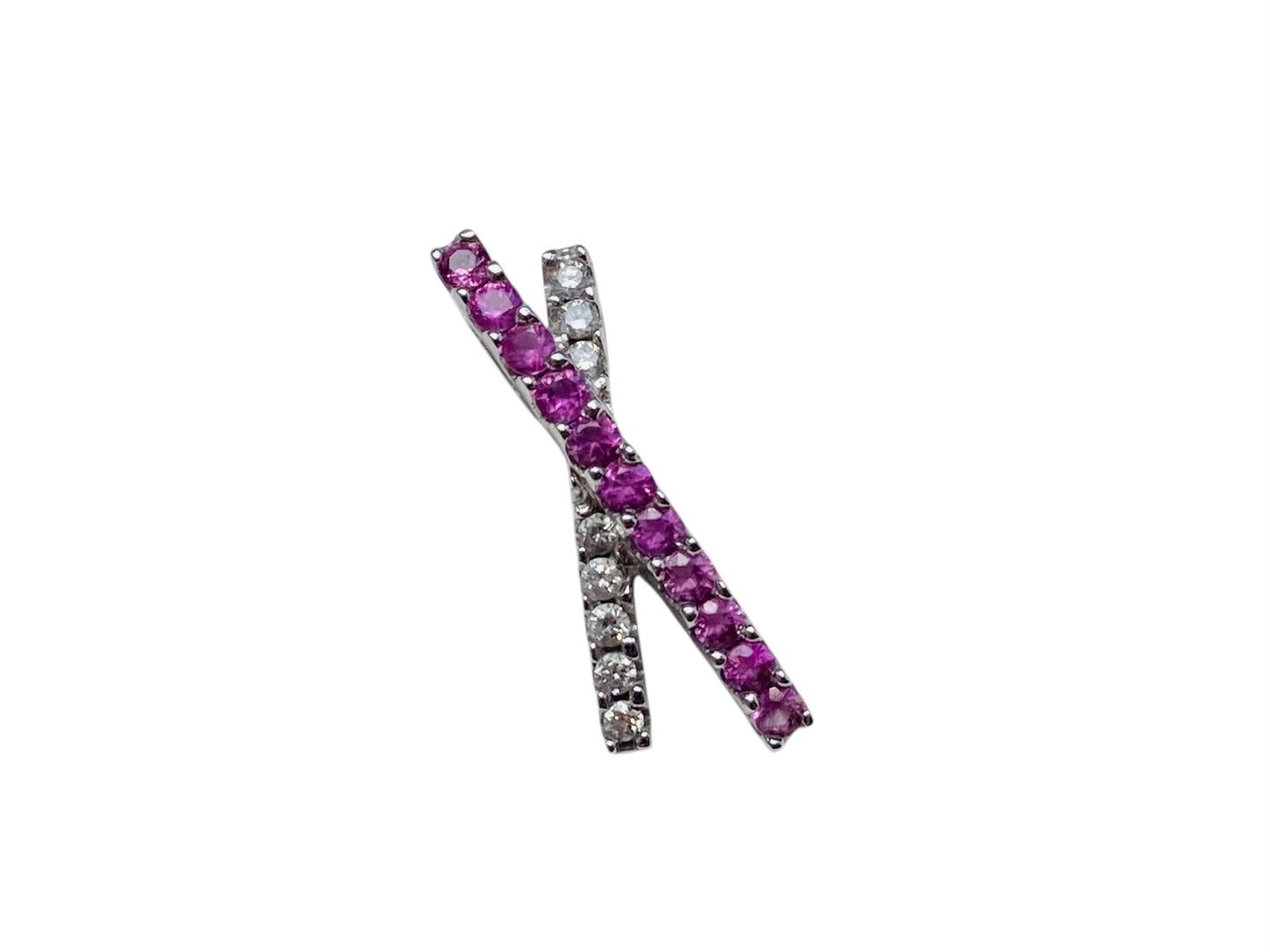 9ct Gold Pink Sapphire & Diamond Pendant