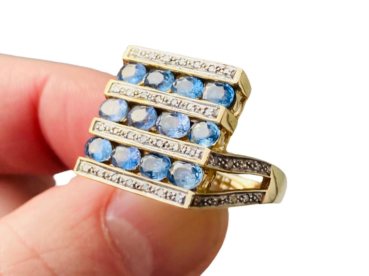 9ct Gold Sapphire & Diamond Ring